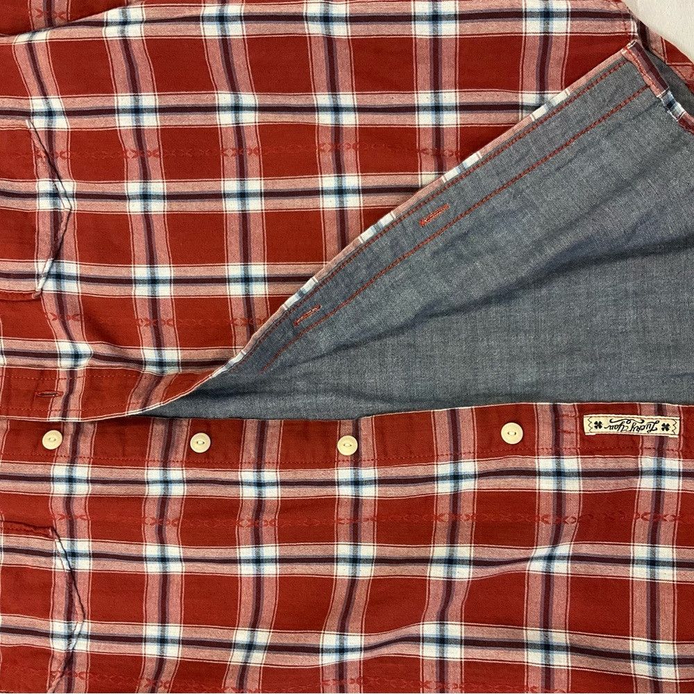 Lucky Brand × Western Rise LUCKY BRAND Red Plaid Long Sleeve Western Rodeo Shirt Size US M / EU 48-50 / 2 - 8 Thumbnail