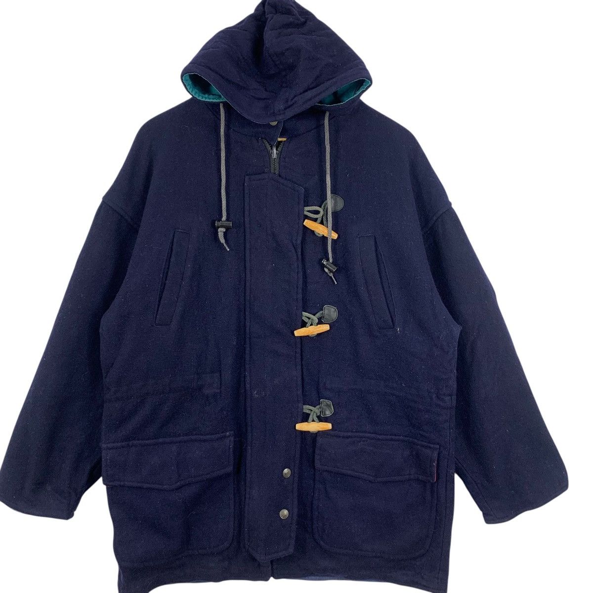 Vintage Vintage BRAEFAIR CAROL COHEN Blue Duffle Coat Heavy Jacket Size US S / EU 44-46 / 1 - 5 Thumbnail