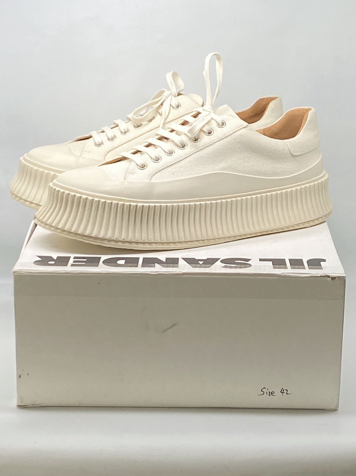 Jil Sander Jil Sander Platform Canvas Low Top Sneaker size 42/us size 9 Size US 9 / EU 42 - 13 Thumbnail