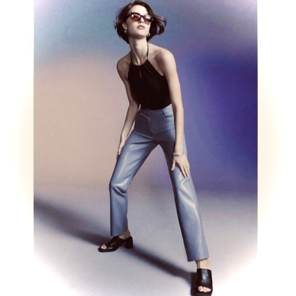 Aritzia NEW Wilfred Melina Vegan Leather HR Pants In Shadow Blue 6 Size 28" / US 6 / IT 42 - 8 Thumbnail