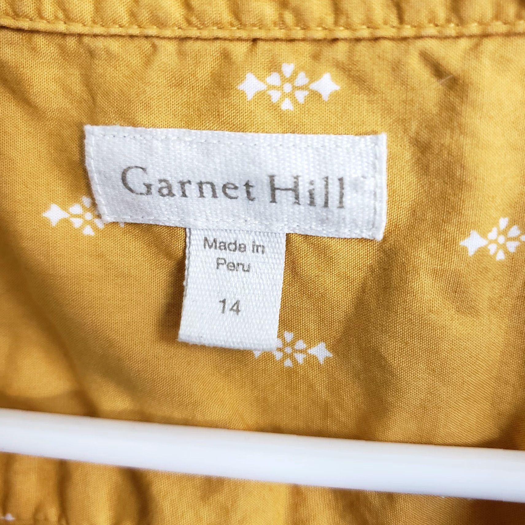 Vintage VINTAGE Garnet Hill Women’s Essential Organic Cotton Shirt 14 Mustard White Size XL / US 12-14 / IT 48-50 - 5 Thumbnail
