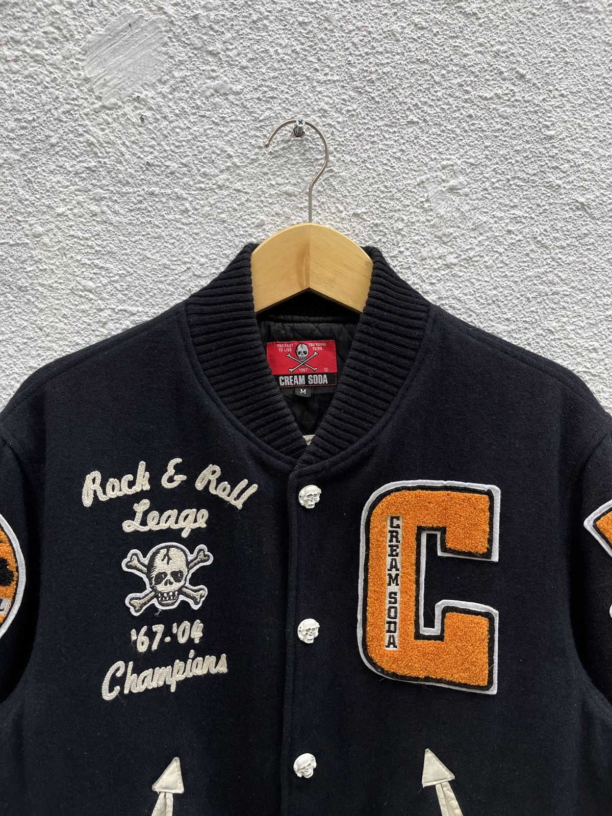 Japanese Brand 2003 Cream Soda Varsity Jacket by Masayuki Yamazaki Size US M / EU 48-50 / 2 - 2 Thumbnail
