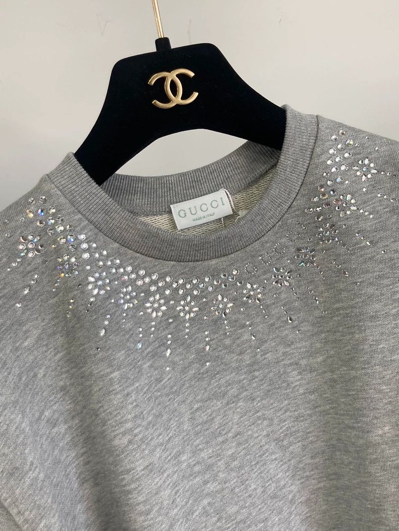 Gucci Gucci Size12 Gray diamond-embled round-neck sweatshirt Size XS / US 0-2 / IT 36-38 - 2 Thumbnail