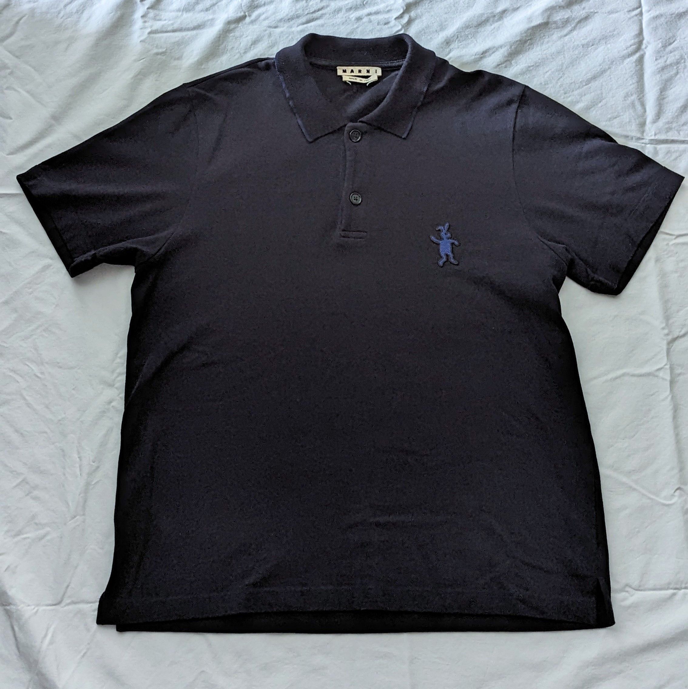 image of Marni Dance Bunni Polo in Navy, Men's (Size Small)