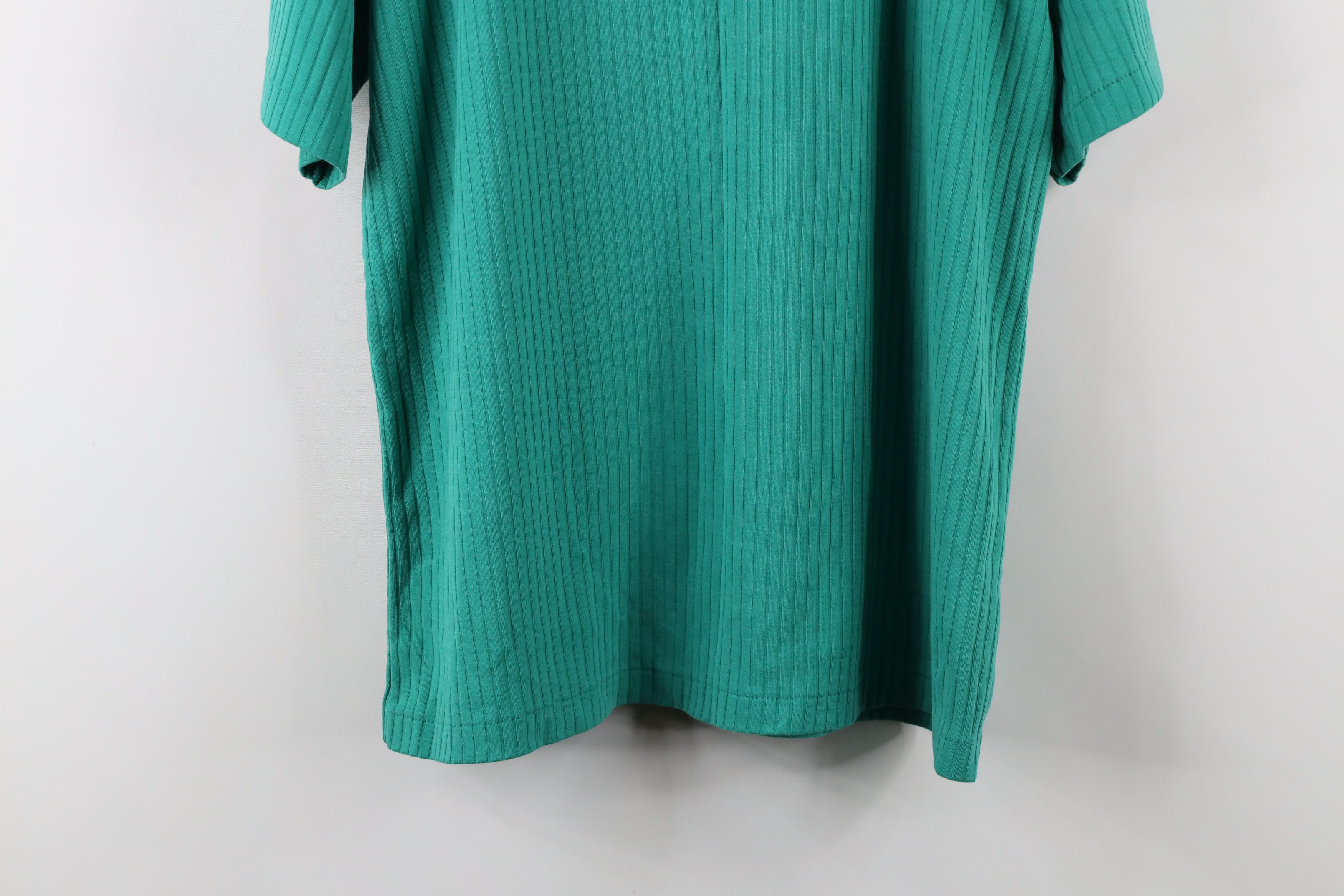 Fila × Vintage Vintage 90s Fila Spell Ribbed Knit Short Sleeve T-Shirt Teal Size US M / EU 48-50 / 2 - 13 Thumbnail