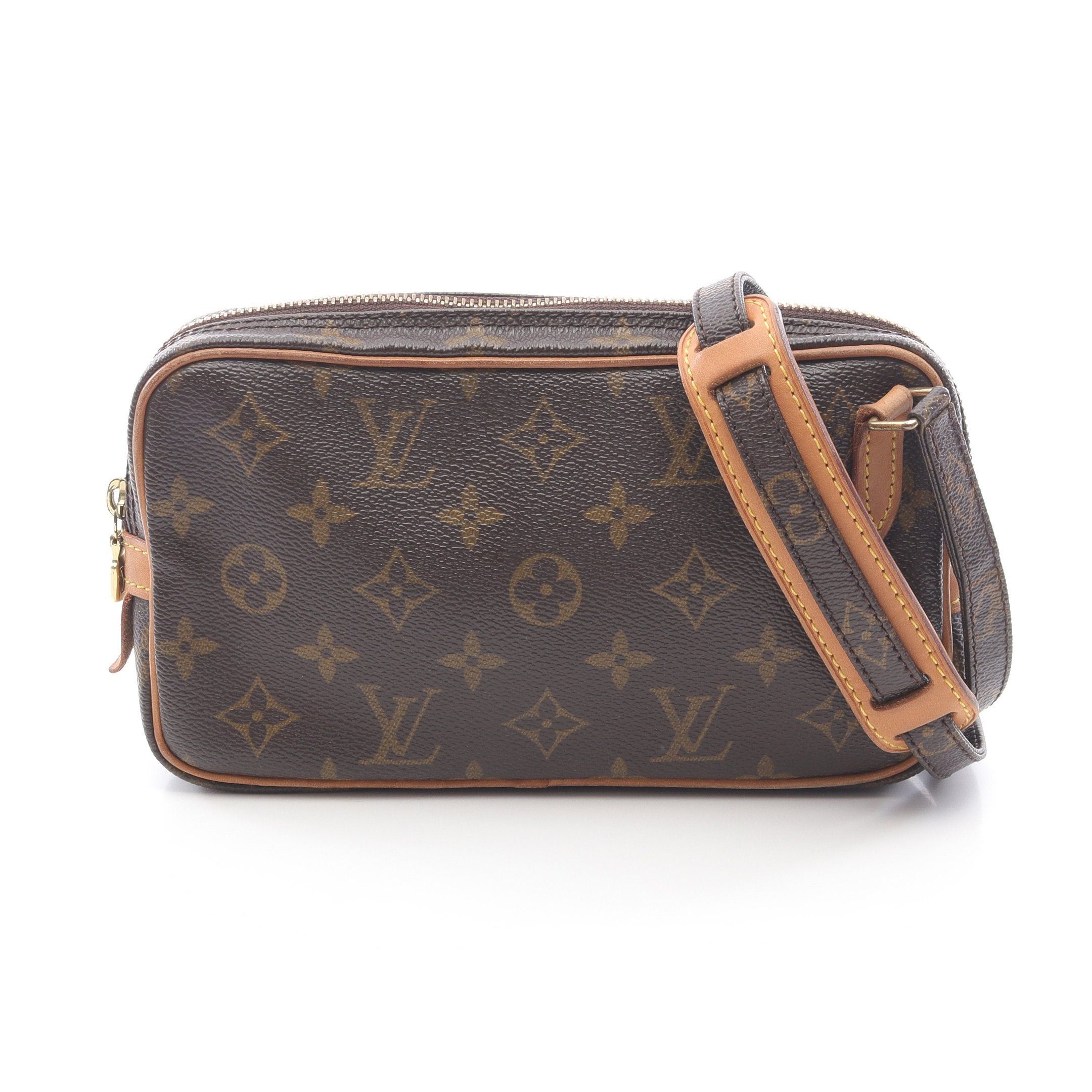 Louis Vuitton Marly Monogram Shoulder Bag Leather Brown