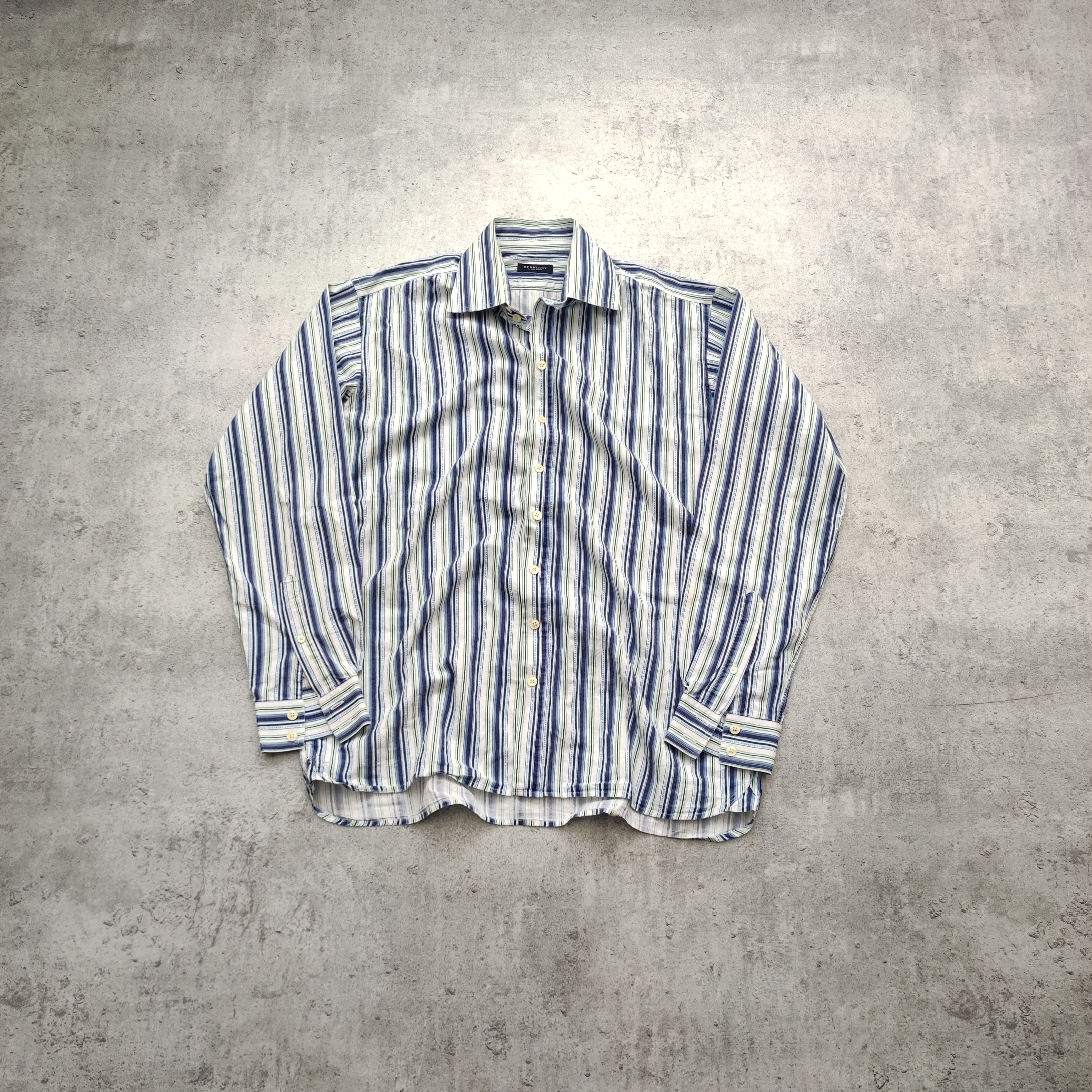 【Burberrys】1990s Paisley Pattern Shirt Vintage 90s Burberry Polo Long Sleeve Shirt Floral Paisley