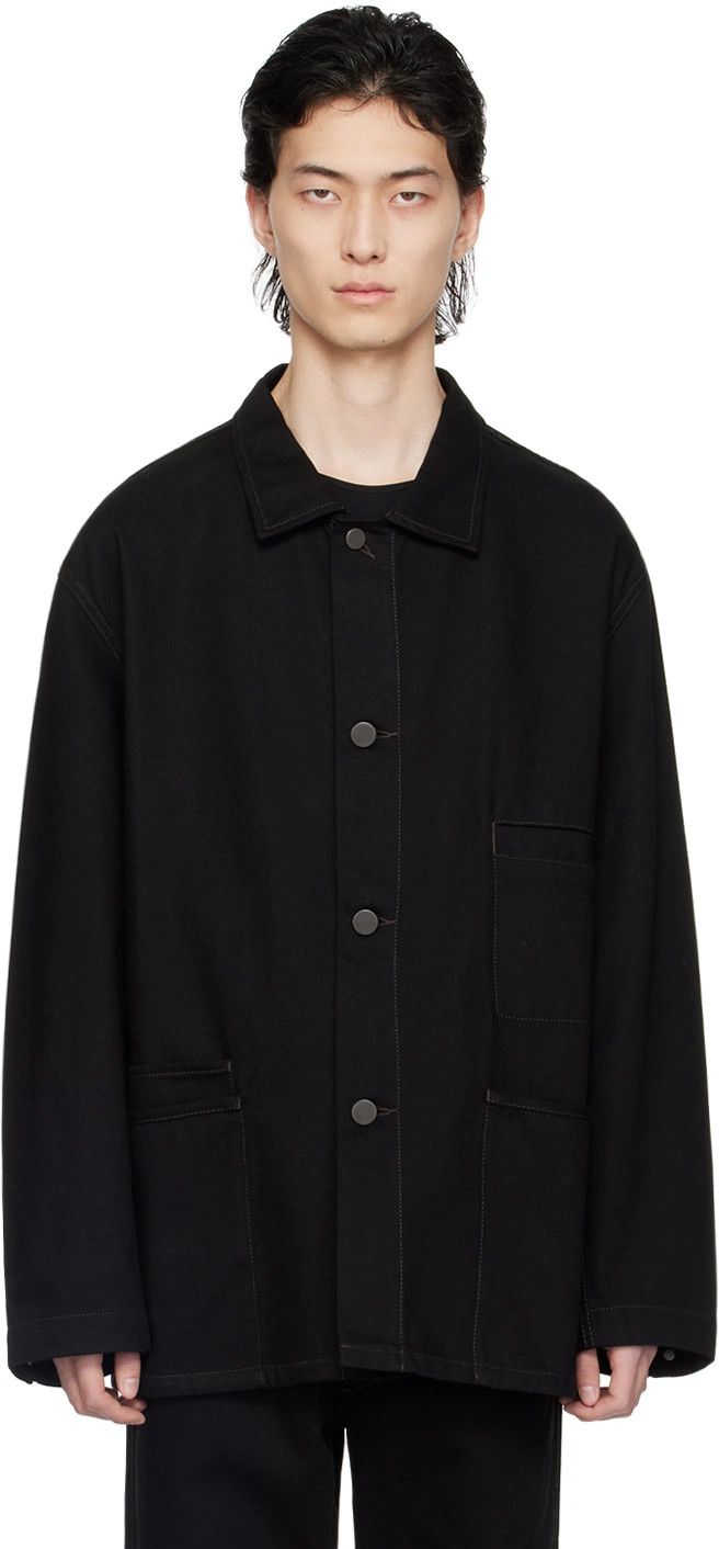 Lemaire Black Workwear Denim Jacket Size US M / EU 48-50 / 2 - 1 Thumbnail