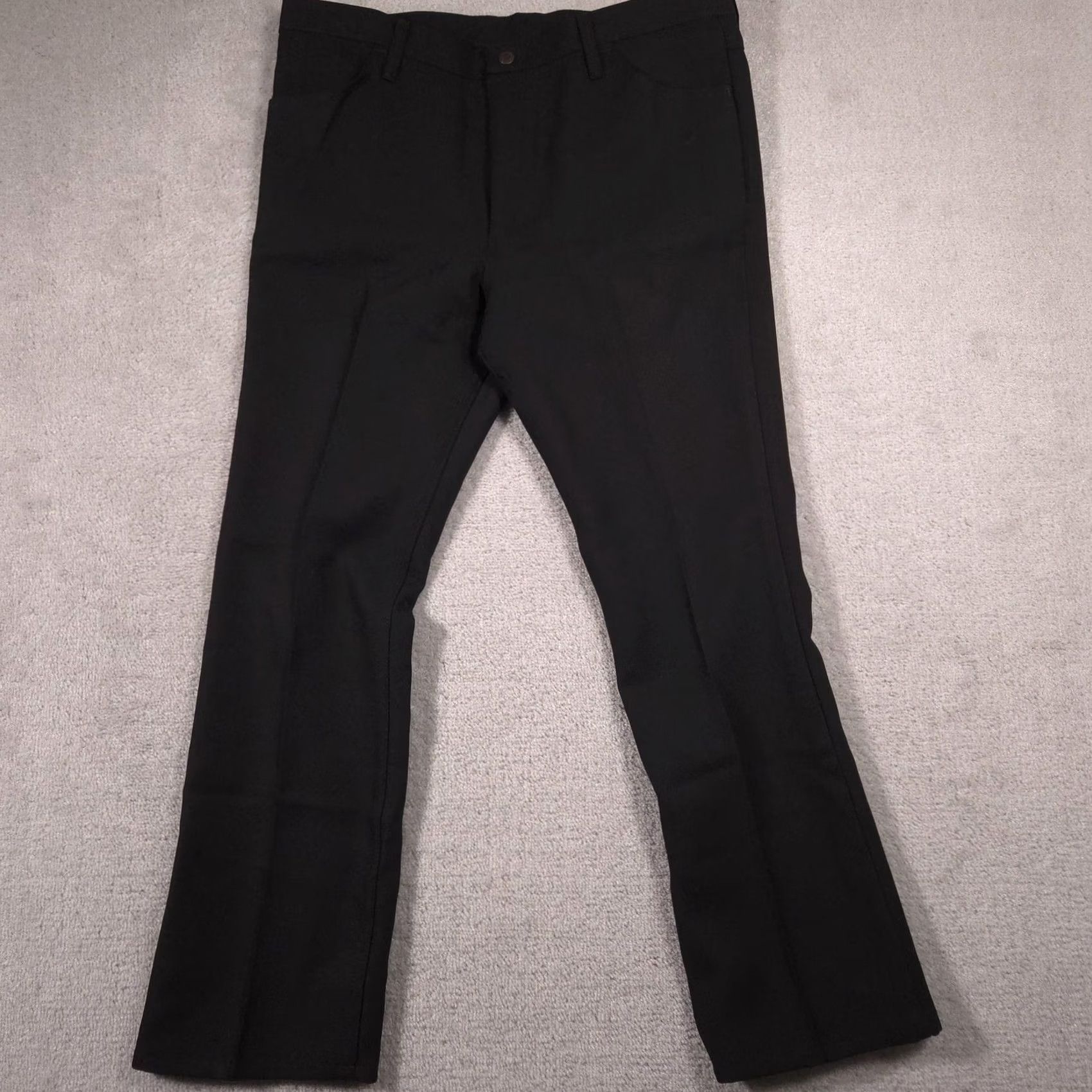 Wrangler Wrangler Dress Pants Mens 40x32 Black Microfiber Flat Front Uniform Work Size US 40 / EU 56 - 2 Thumbnail