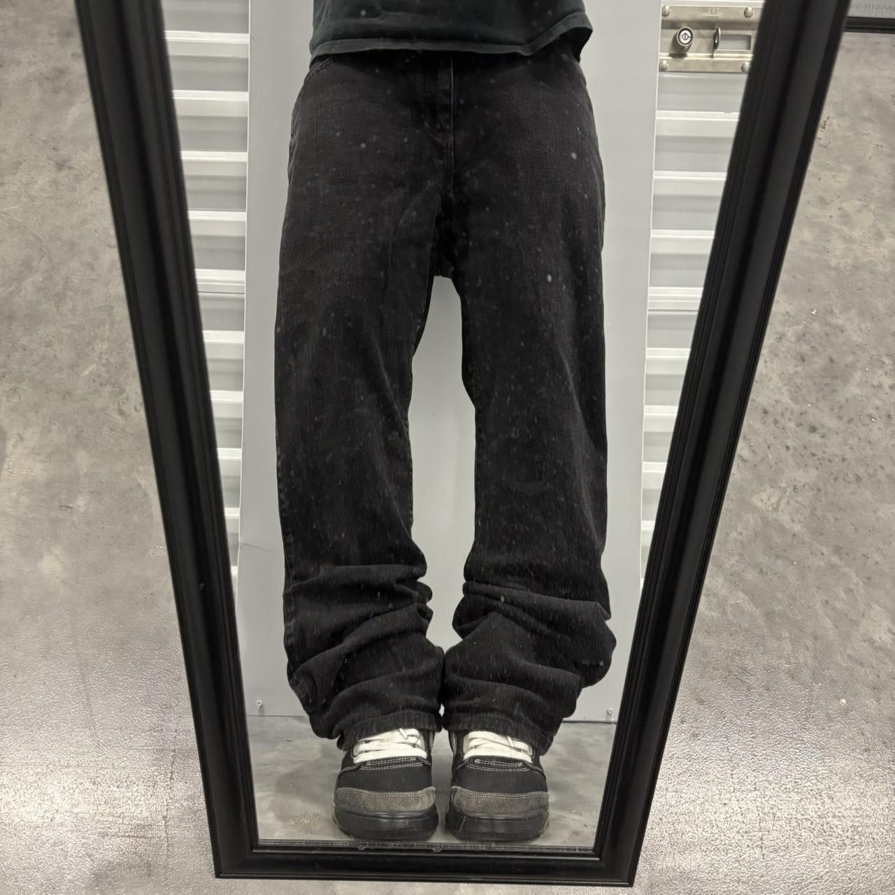 Japanese Brand × Vintage Crazy Vintage Y2K/2000s Grunge Solid Black Denim Jeans! Size US 34 / EU 50 - 1 Thumbnail