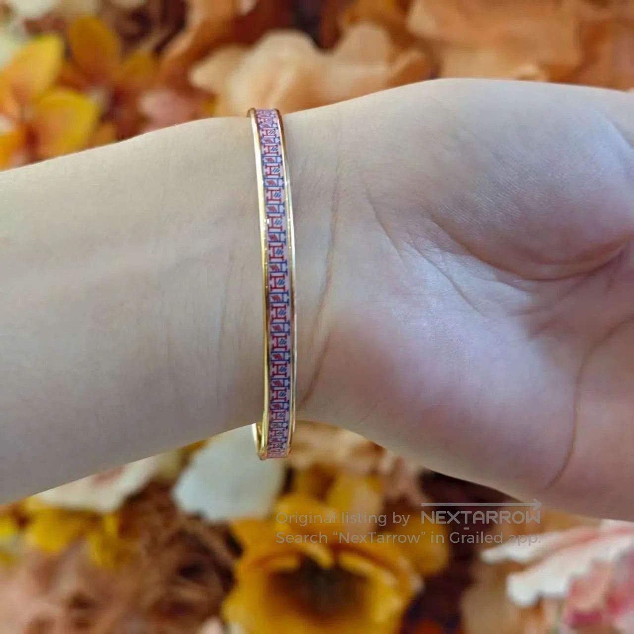 Hermes Hermes Pink Enamel Narrow Bangle. Size ONE SIZE - 1 Thumbnail