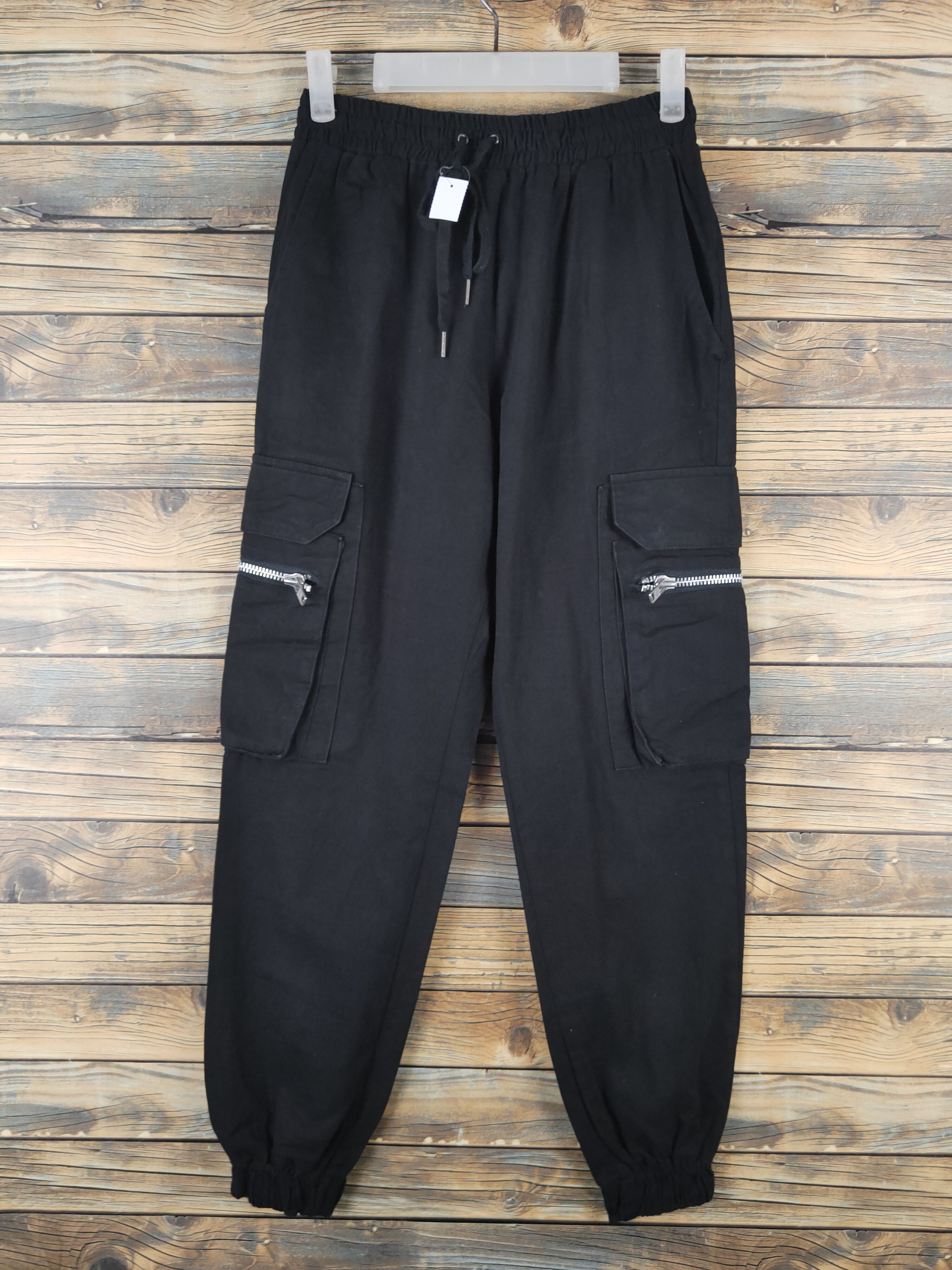 Japanese Brand DL Takeasy Black Multipocket Joggers #1359 Size US 28 / EU 44 - 1 Thumbnail