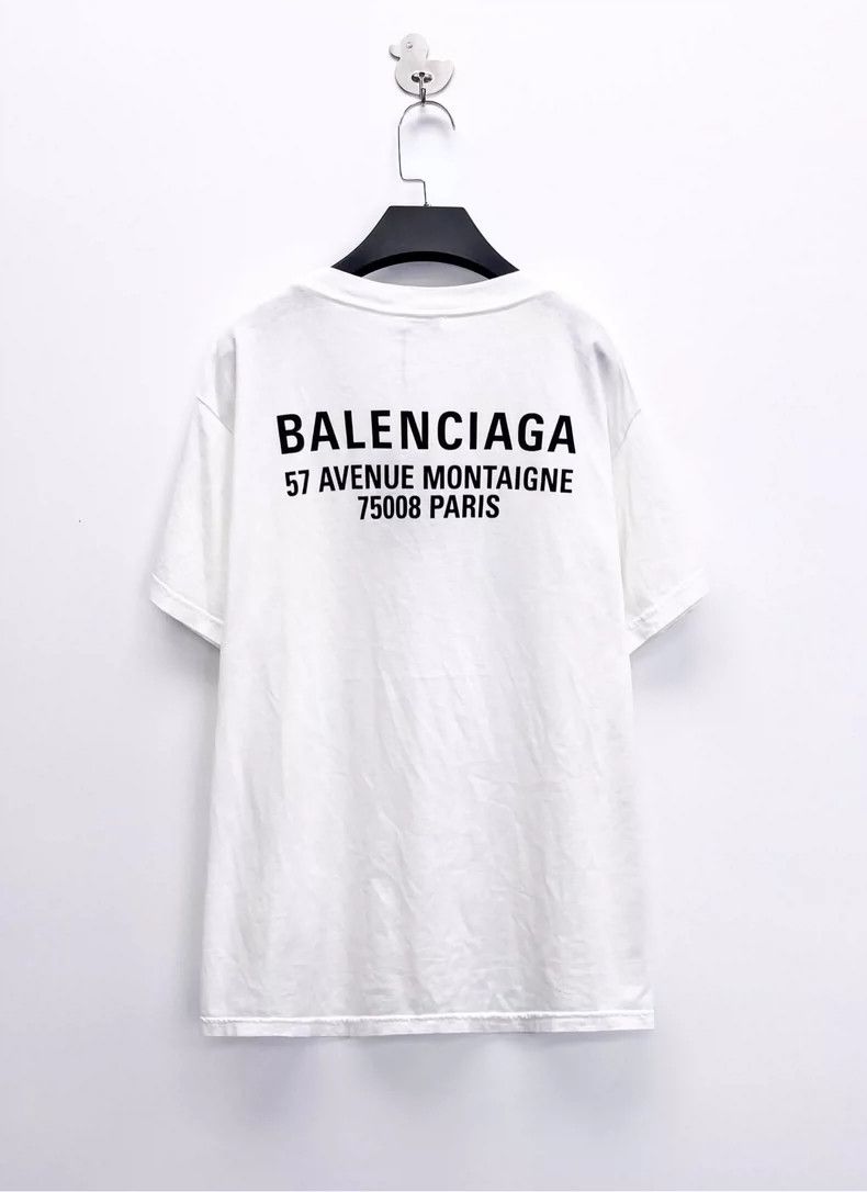Balenciaga Balenciaga White new logo back letter short sleeve Size L / US 10 / IT 46 - 2 Thumbnail