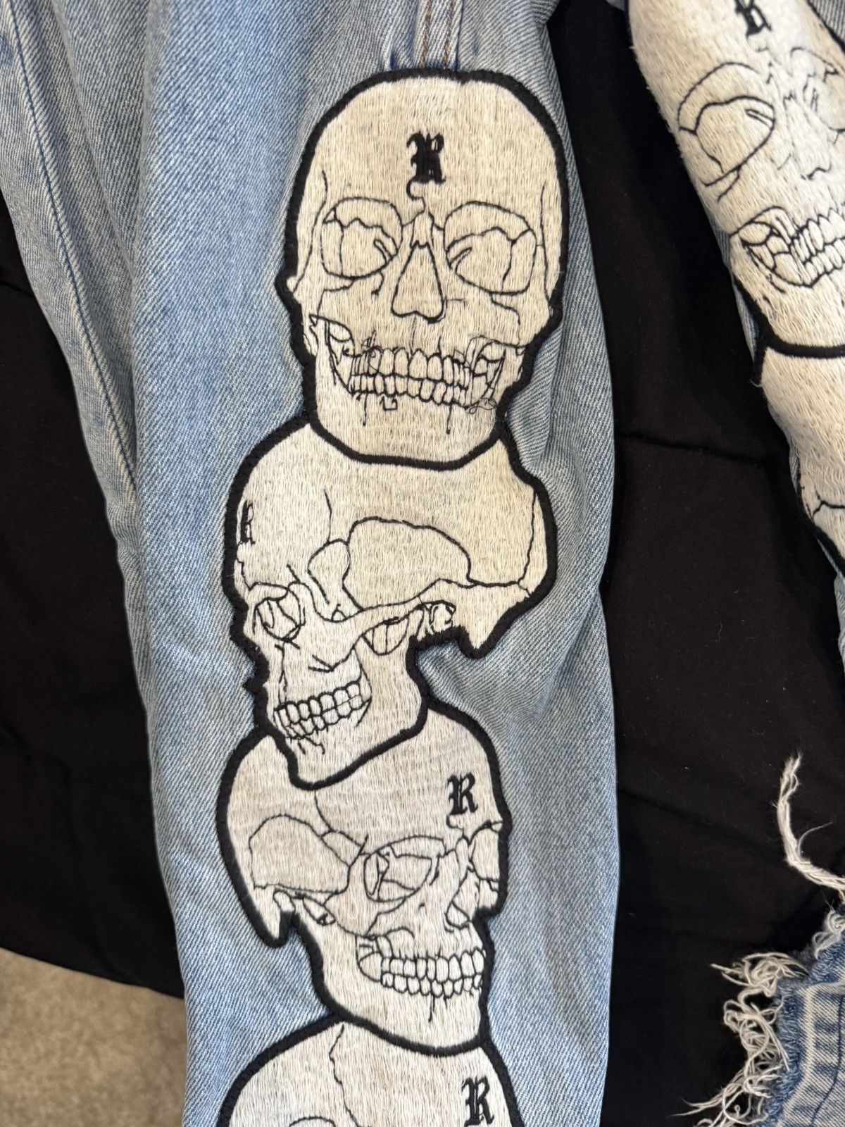 Revenge SKULL PATCH DENIM PANT INDIGO Size US 32 / EU 48 - 8 Thumbnail