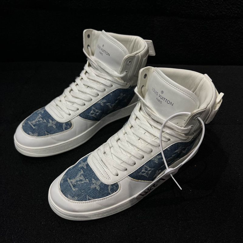 Louis Vuitton Louis Vuitton Rivoli High-Top Sneakers in White and Blue 0079 Size US 7.5 / EU 40-41 - 1 Thumbnail