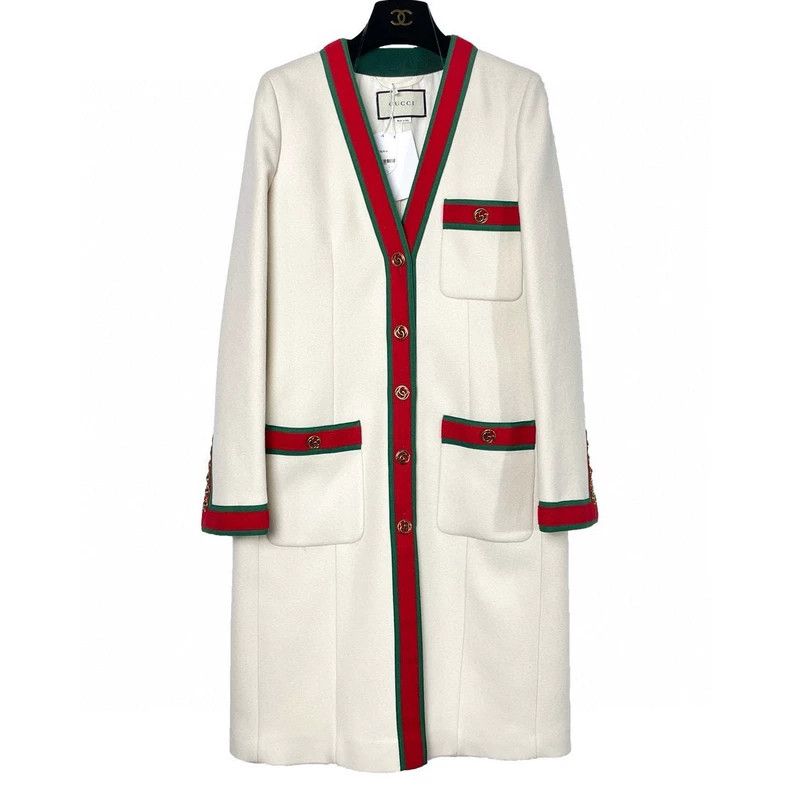 Gucci Gucci Size 40 Beige wool coat jacket 2501-Nextarrow Size US XXS / EU 40 - 1 Thumbnail