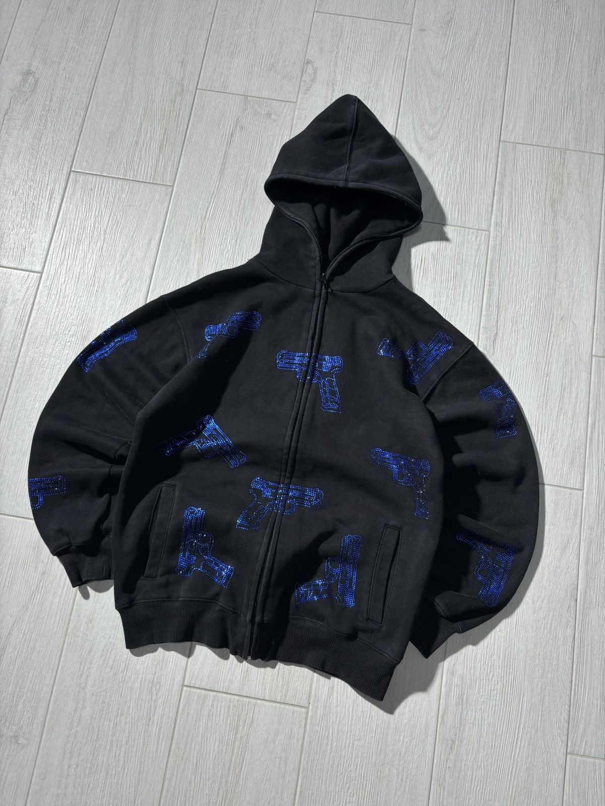 Japanese Brand Vintage Japanese Hoodie Full Zip Ninja Style Rhinestones Size US S / EU 44-46 / 1 - 2 Thumbnail