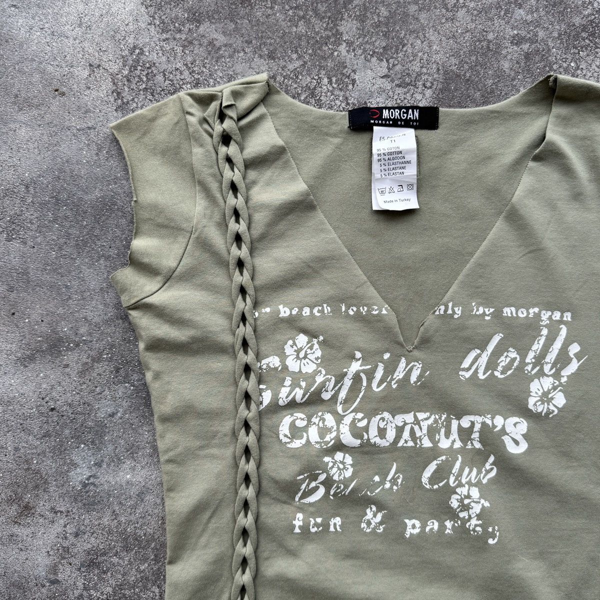 Morgan De Toi 2000’s Morgan de Toi Vintage Y2K Braided Side Tee Size M / US 6-8 / IT 42-44 - 2 Thumbnail
