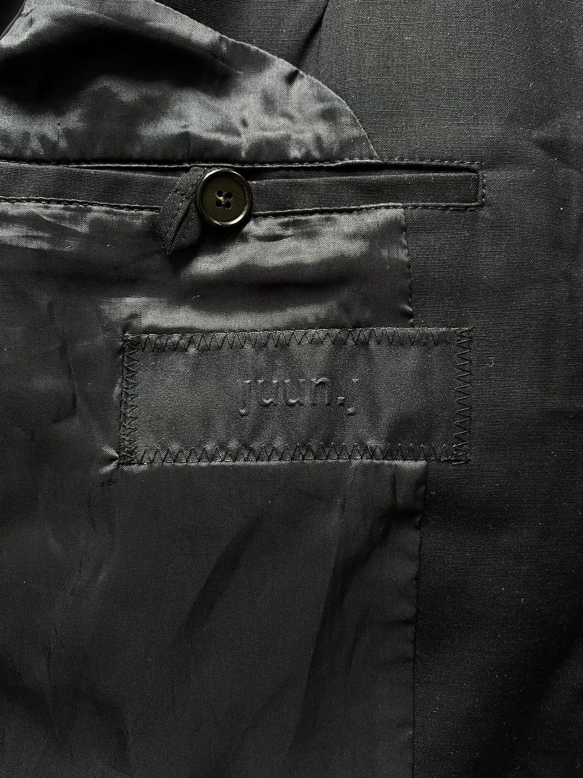 Juun.J Juun.J Leather Accented Navy Bomber Jacket Avant Garde Size US S / EU 44-46 / 1 - 20 Thumbnail