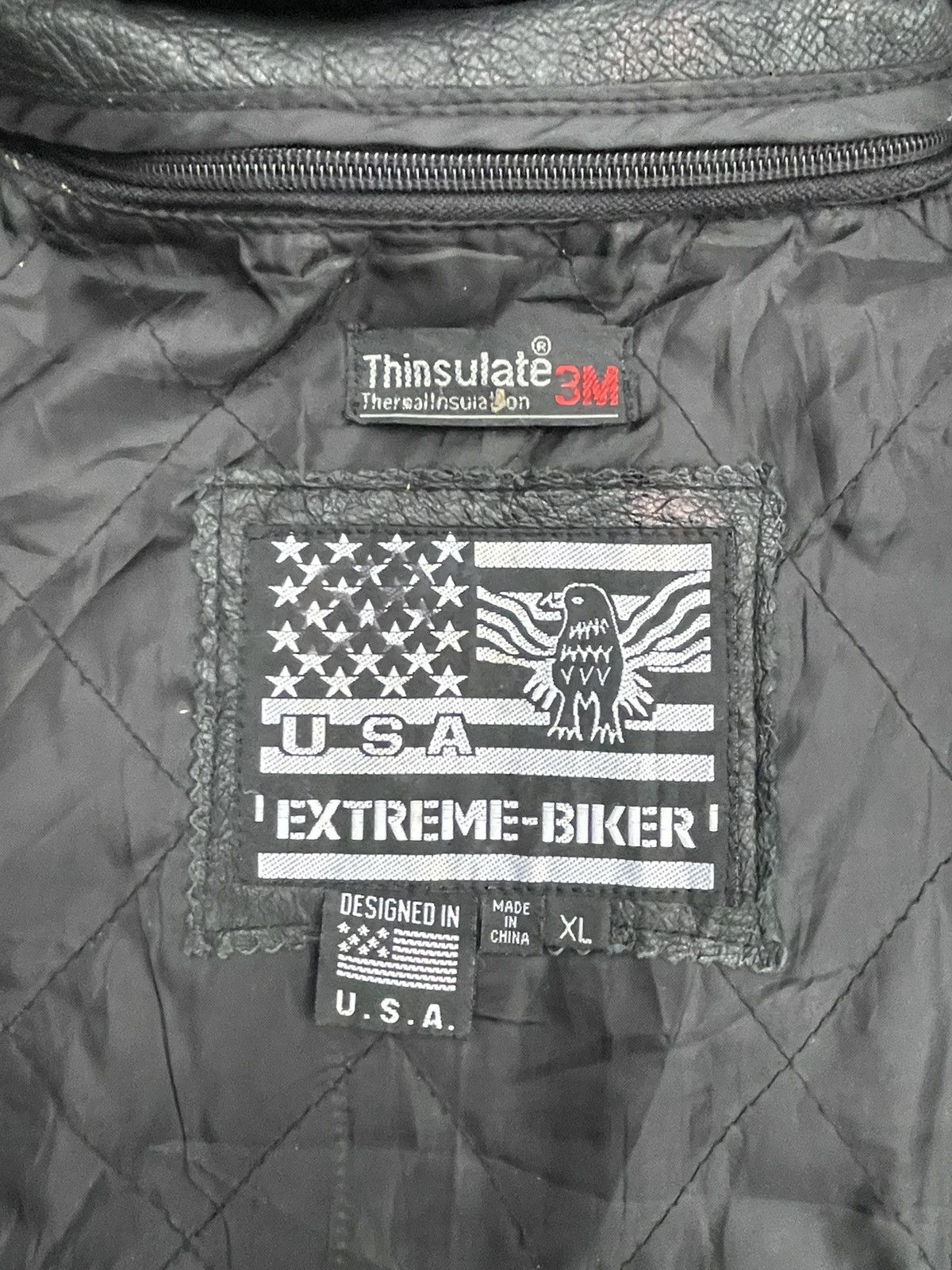 Vintage Usa Flag Leather Jacket Size US XL / EU 56 / 4 - 15 Thumbnail