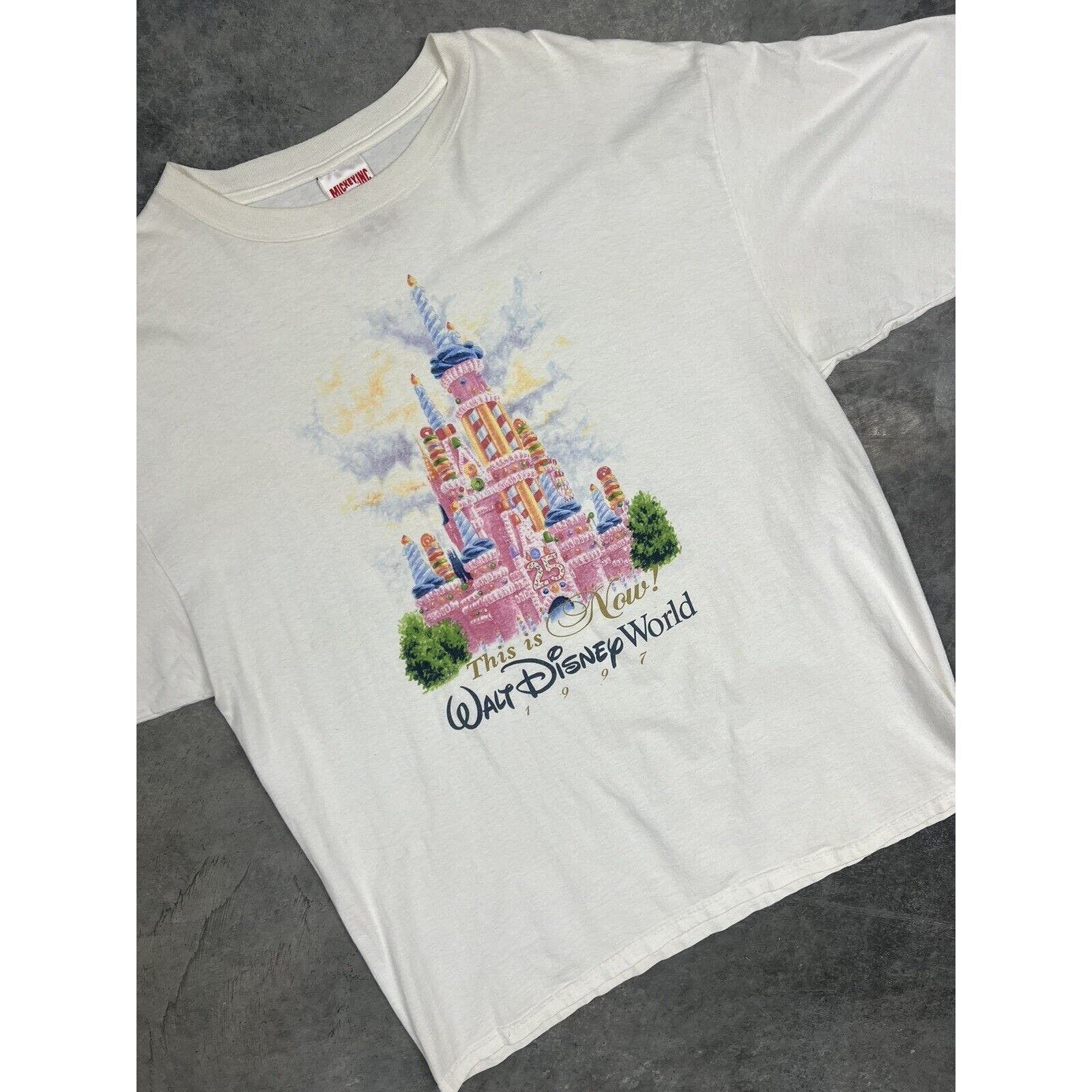 image of Walt Disney World Anniversary Vintage 90's Graphic T Shirt in White, Men's (Size 2XL)