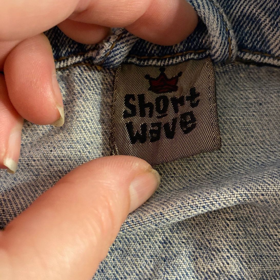 Other Vintage Y2K Oversized Denim Jacket Light Wash Short Wave Size US L / EU 52-54 / 3 - 3 Thumbnail