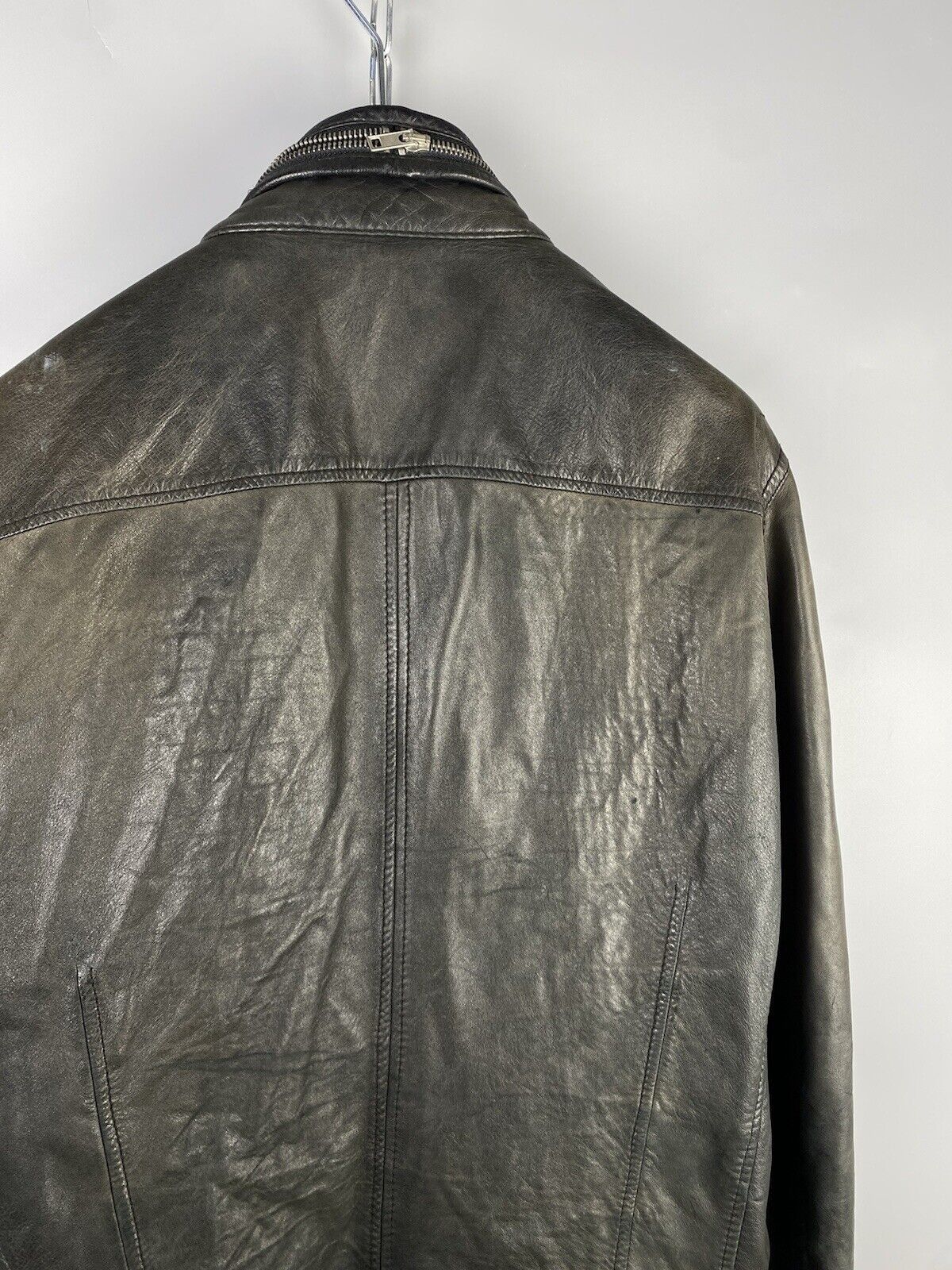 Allsaints Vintage Allsaints Mens Leather Biker Zip Bomber Jacket Size US M / EU 48-50 / 2 - 17 Thumbnail
