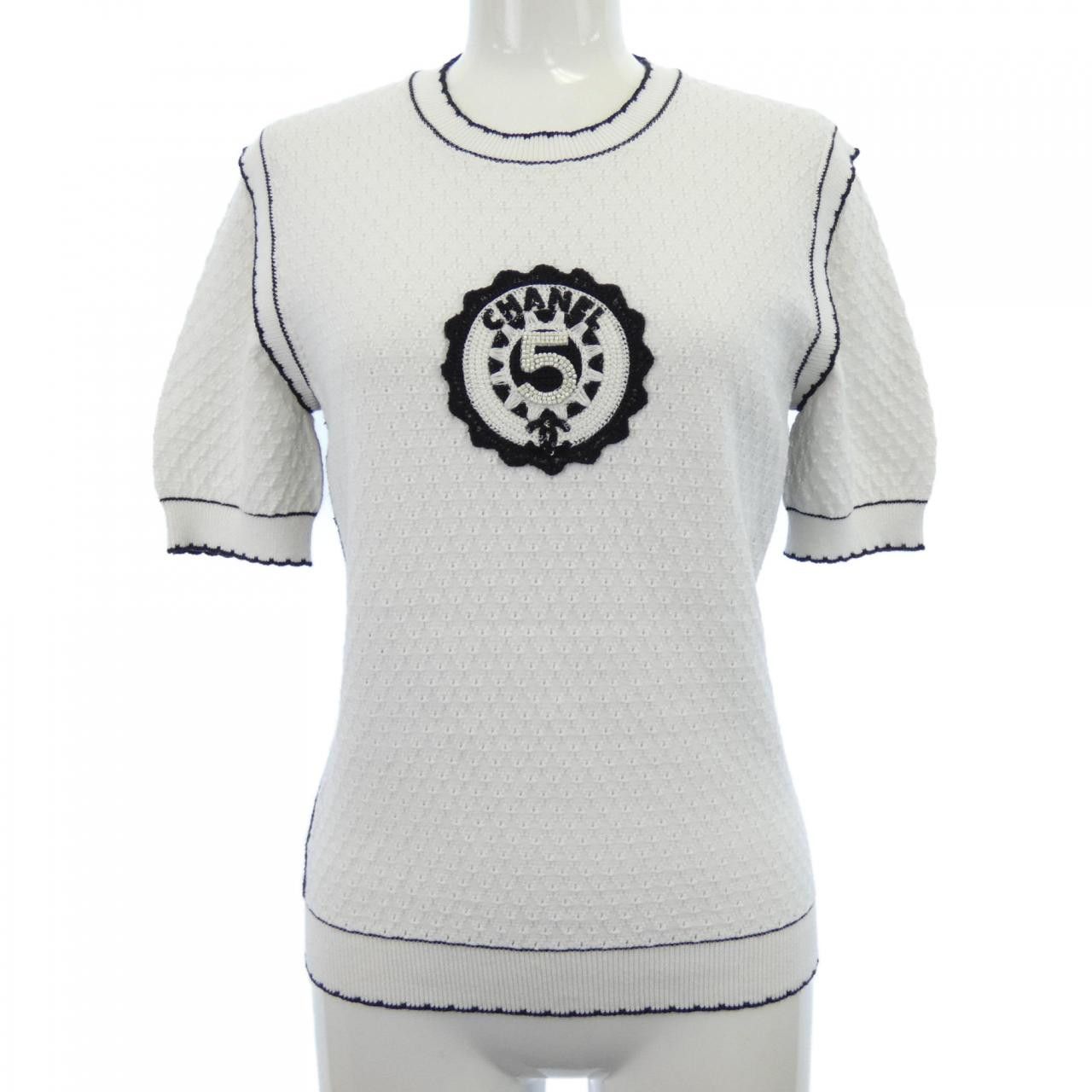 Chanel Chanel Chanel Knit Sweater Cotton Tops P74144K10654 23C DUTY FREE for USA Size ONE SIZE - 1 Thumbnail