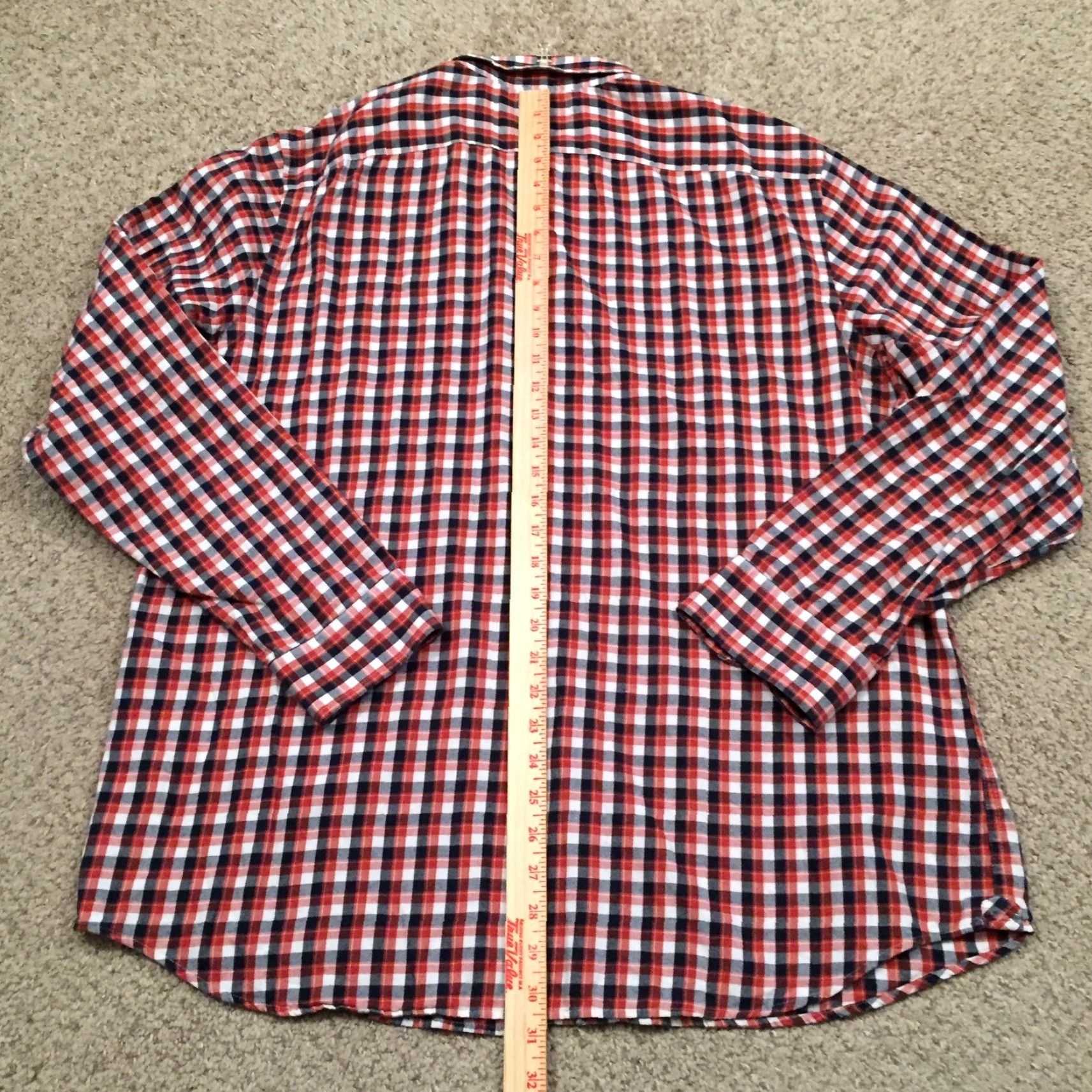 Banana Republic Banana Republic Shirt Mens XL Red Blue Plaid Long Sleeve Button Up Flannel Size US XL / EU 56 / 4 - 6 Thumbnail