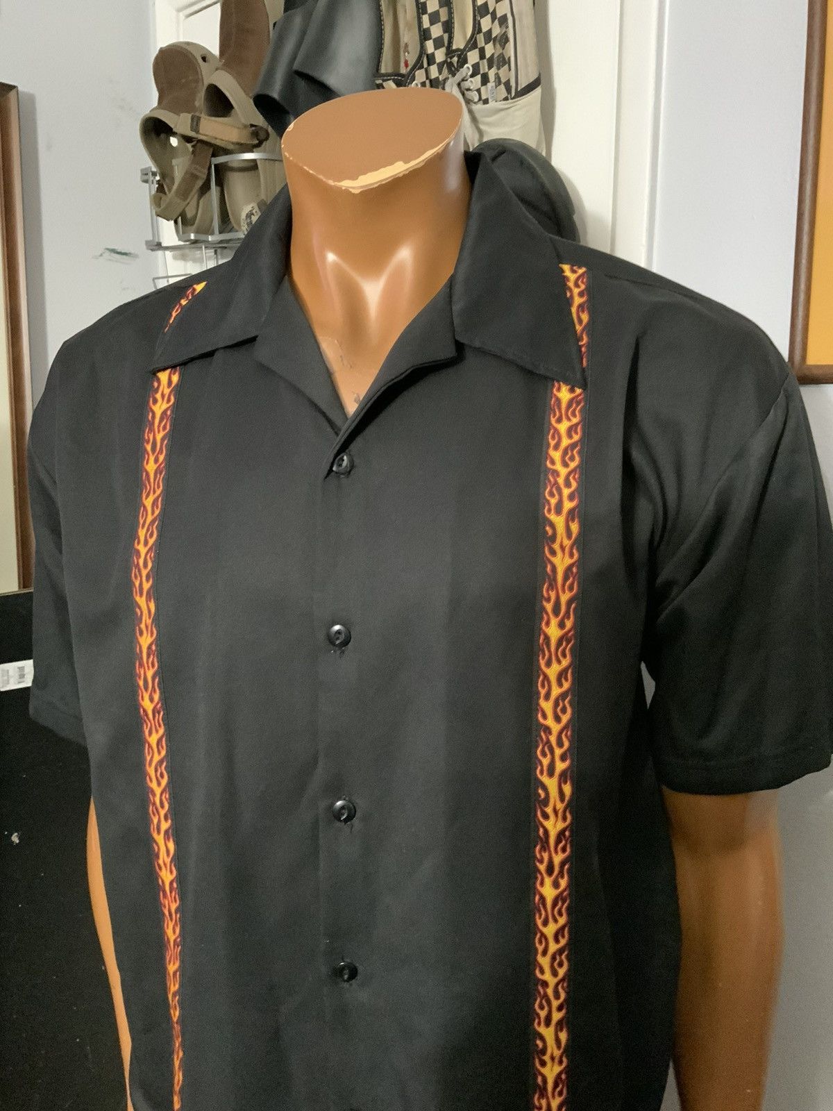 Vintage VTG Y2K Flames Stripe Rockabilly Kustom Kulture Camp Shirt Size US S / EU 44-46 / 1 - 8 Thumbnail