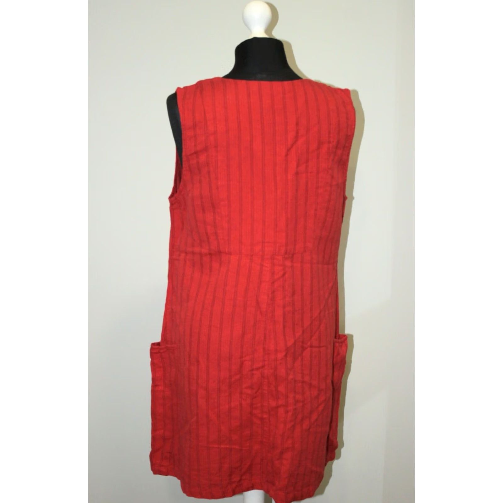 Vintage Gudrun Sjoden Vest Tunic Womens M Red Sleeveless Size M / US 6-8 / IT 42-44 - 5 Thumbnail