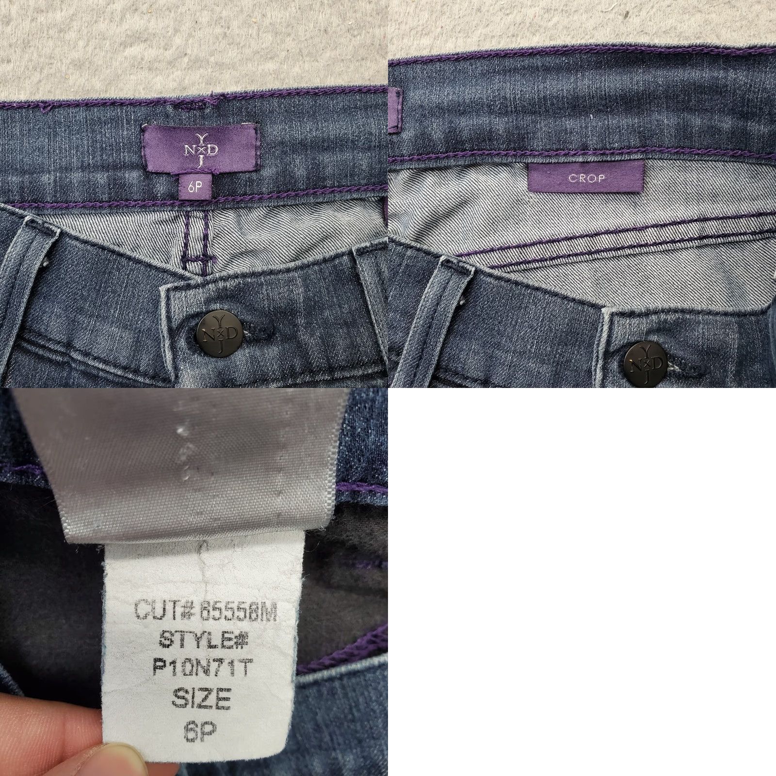 NYDJ NYDJ Womens Crop Jeans 6P Blue Denim 5-Pocket Stretch Straight Leg Ankle Slit Jeans Size 28" / US 6 / IT 42 - 8 Thumbnail