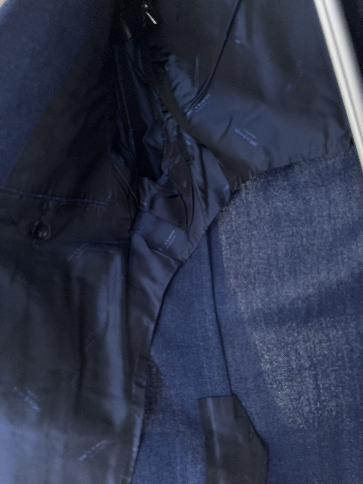 Barneys New York × Kiton Kiton Men’s 38R 48 IT Navy Blue Silk Cashmere Linen Blazer Size 38R - 7 Thumbnail