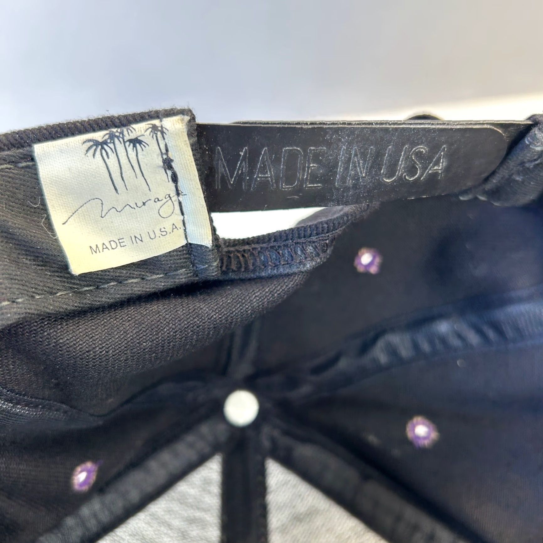 Vintage VINTAGE Mirage USA Snapback Hat Unisex Adults One Size Black Purple Cotton Adjustable 90s City Classic USA Hat Size ONE SIZE - 7 Thumbnail