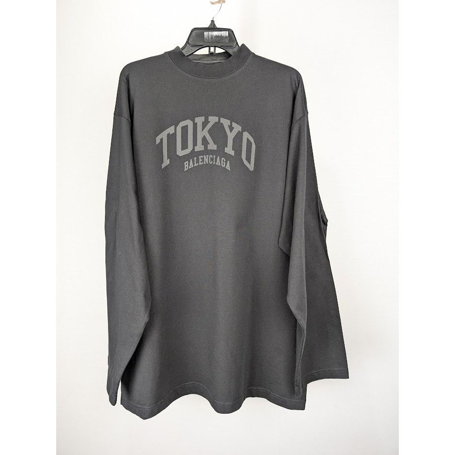 Balenciaga o1rshd1 Q:3 / Oversize Long Sleeve T-Shirt in Black Size US M / EU 48-50 / 2 - 1 Thumbnail
