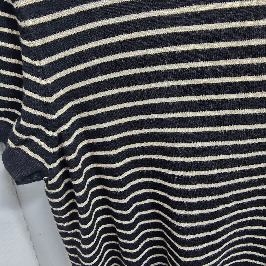 Broken Promises Co. Women's PREMISE Black Beige Striped Short Sleeve Tee L Size L / US 10 / IT 46 - 3 Thumbnail