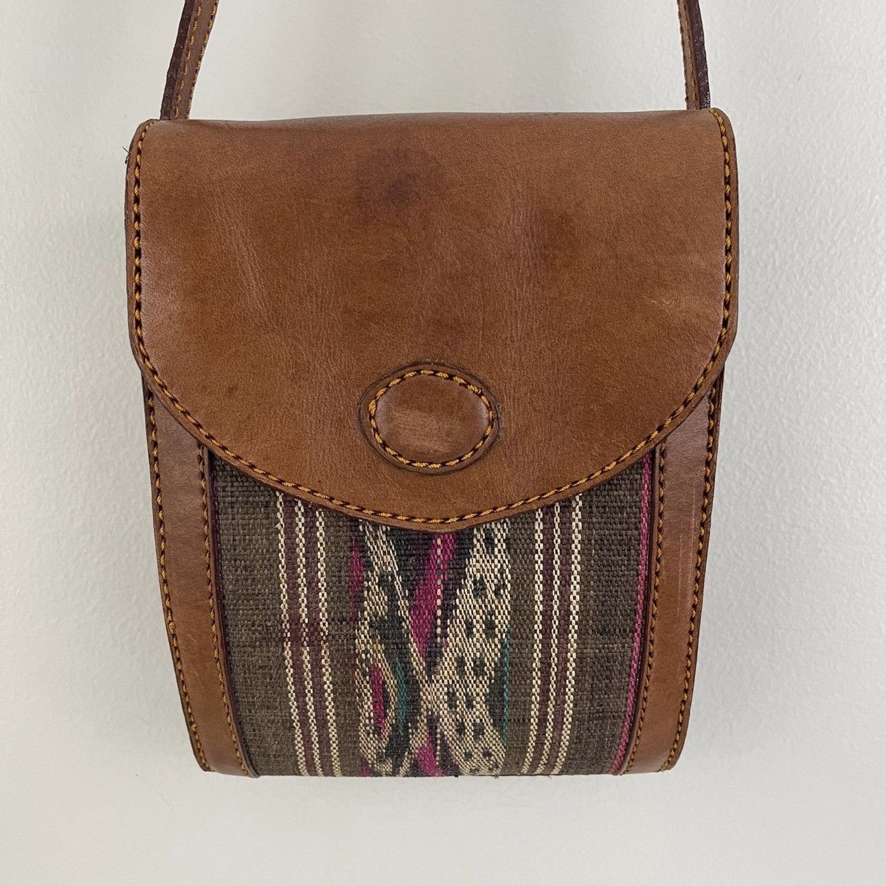 Other Southwestern Brown Faux Leather Tapestry Crossbody Bag Size ONE SIZE - 3 Thumbnail