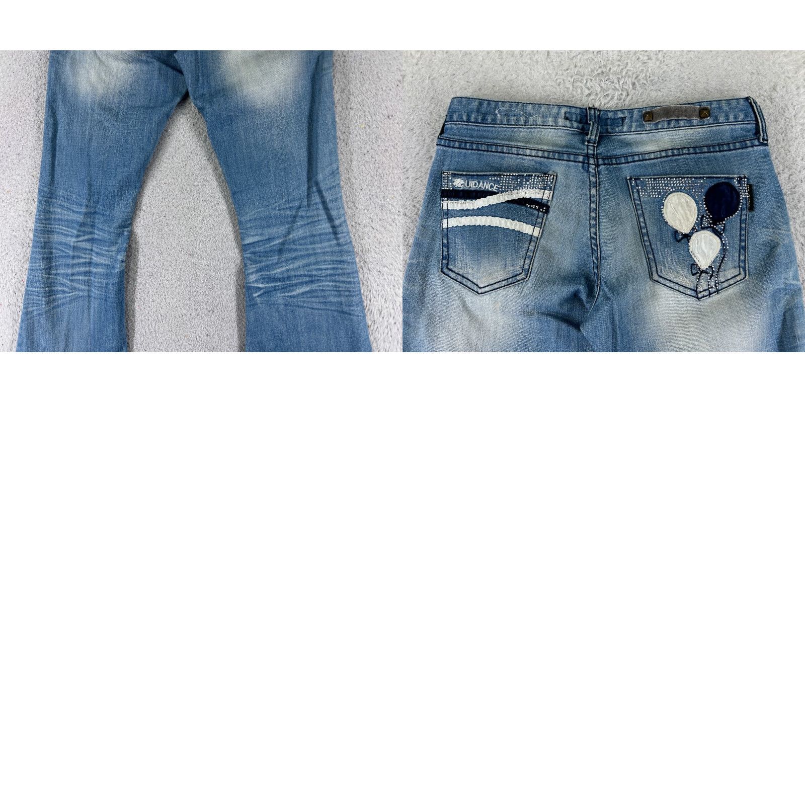 Denime Guidance Jeans Womens 26 Blue Denim Flared Distressed Embellished 26x28 Jeans Womens Regular blue Flared Distressed City Jeans Womens Size 26" / US 2 / IT 38 - 10 Thumbnail