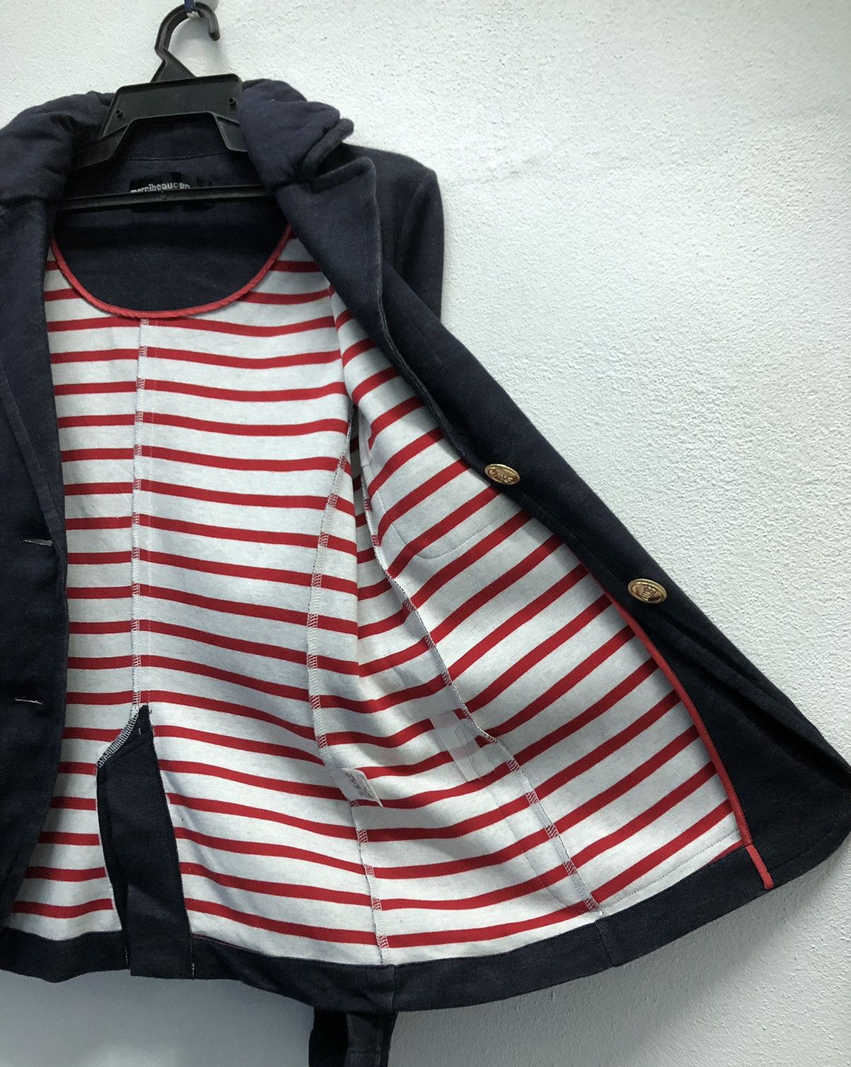Issey Miyake × mercibeaucoup Issey miyake Mercibeaucoup Navy Jacket with Stripe Lining Size US M / EU 48-50 / 2 - 10 Thumbnail
