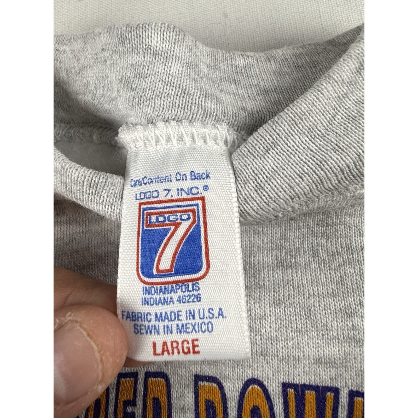 Logo 7 VINTAGE 1997 Green Bay Packers Sweatshirt NFC Champions Super Bowl XXXI Logo 7 L Gray Pullover Hooded Mens Sweatshirt Size US L / EU 52-54 / 3 - 2 Thumbnail
