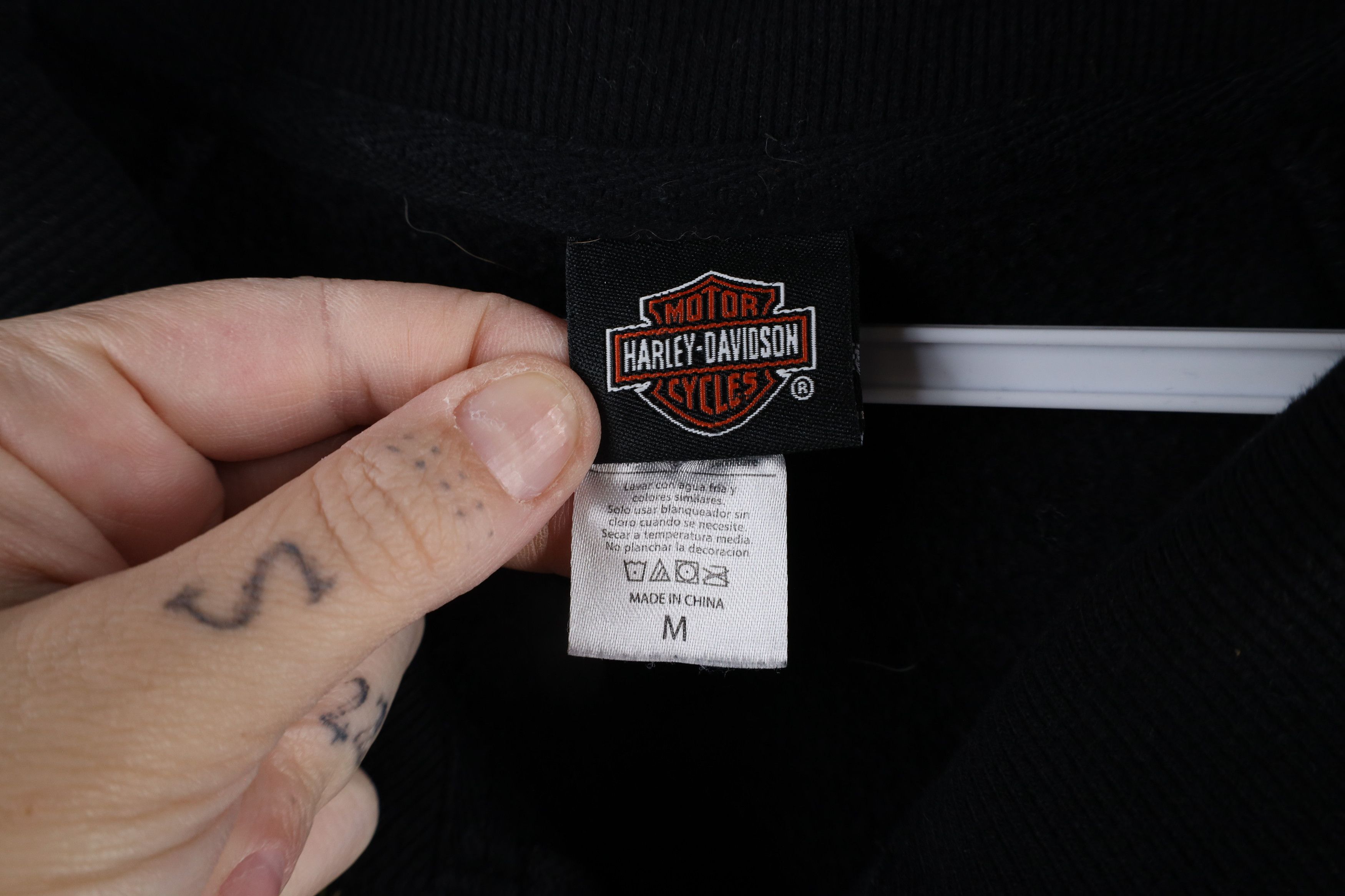 Harley Davidson × Vintage Harley Davidson Faded Out Wings Flower Half Zip Sweatshirt Size M / US 6-8 / IT 42-44 - 5 Thumbnail