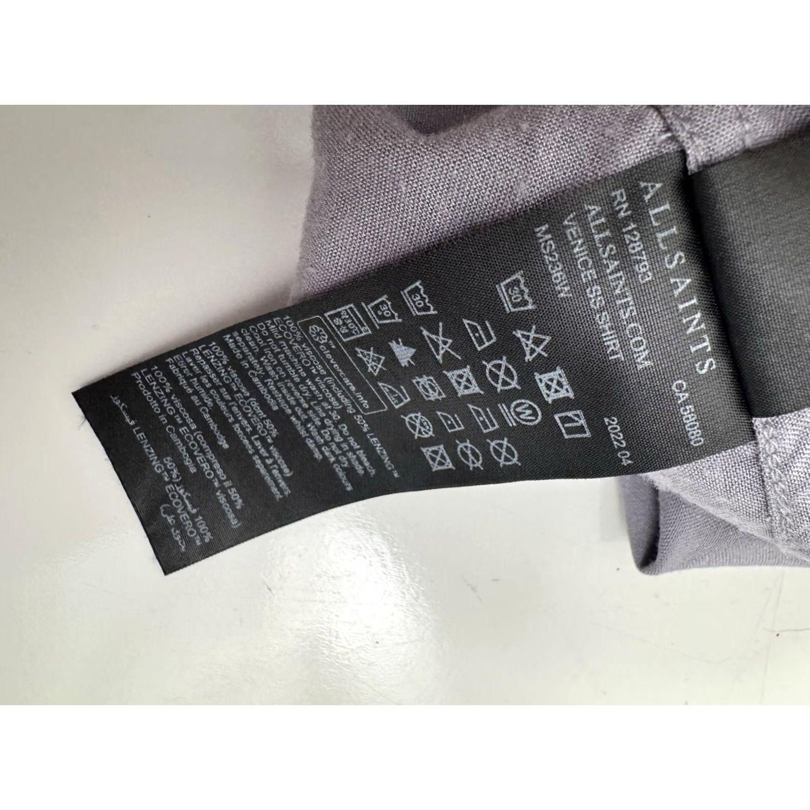 Allsaints ALL SAINTS VENICE Embroidered XS Shirt Mens Button-Up Short Sleeve Gray 4G Size US XS / EU 42 / 0 - 6 Thumbnail