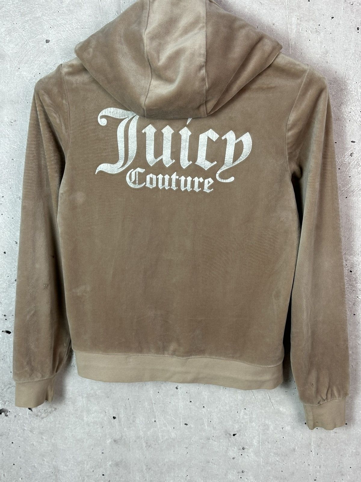 Juicy Couture Juice Couture Velvet Beige Zip Women’s Long Sleeve Hoodie Size S / US 4 / IT 40 - 13 Thumbnail
