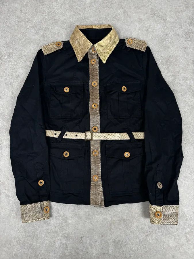 Dolce & Gabbana 2000s Dolce & Gabbana Black Snakeskin Effect Black Jacket Size US M / EU 48-50 / 2 - 1 Thumbnail