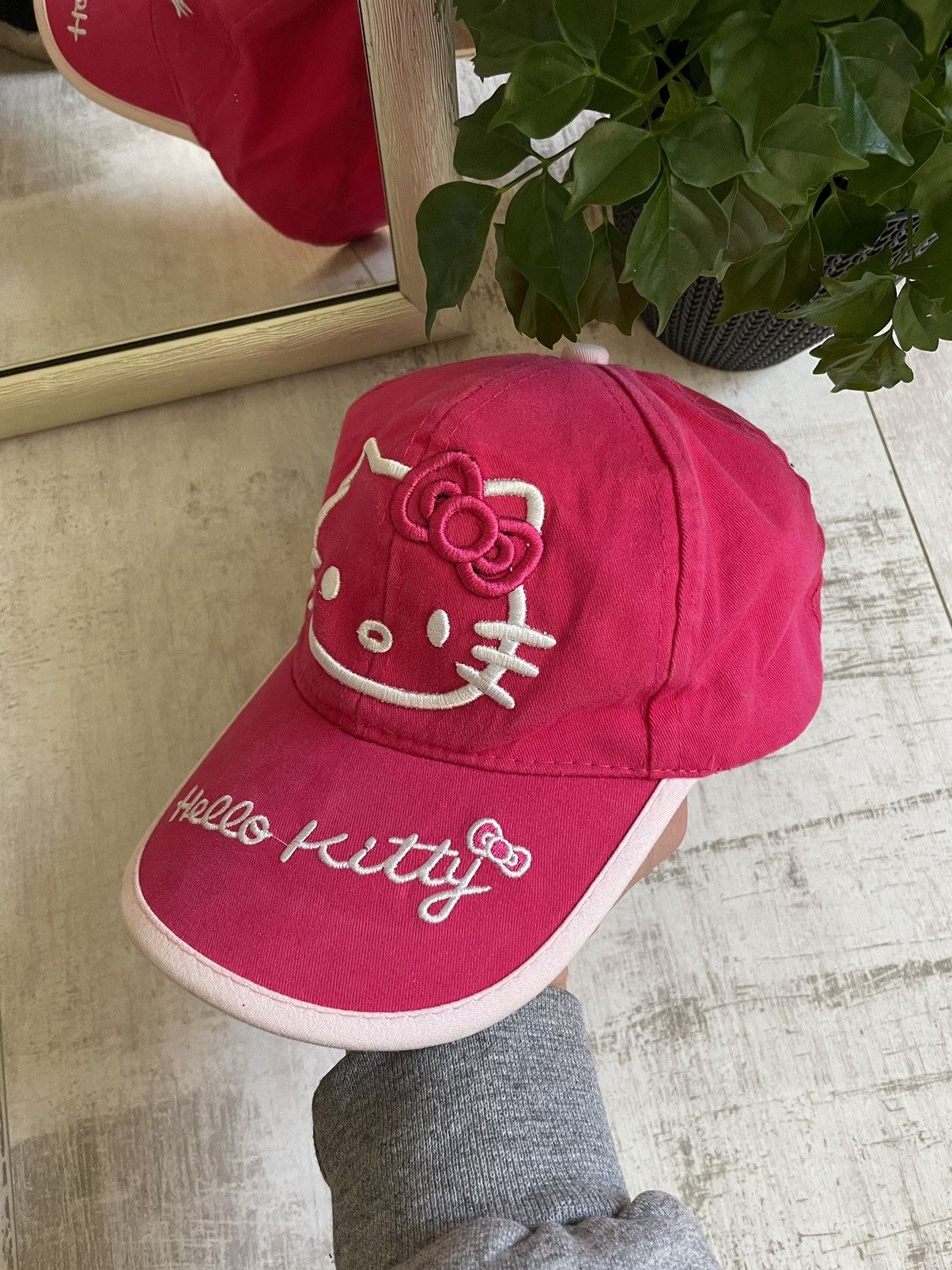 Japanese Brand × Vintage 90’s Hallo Kitty Vintage Hat Cap Y2K Pink Avant Garde Size ONE SIZE - 2 Thumbnail