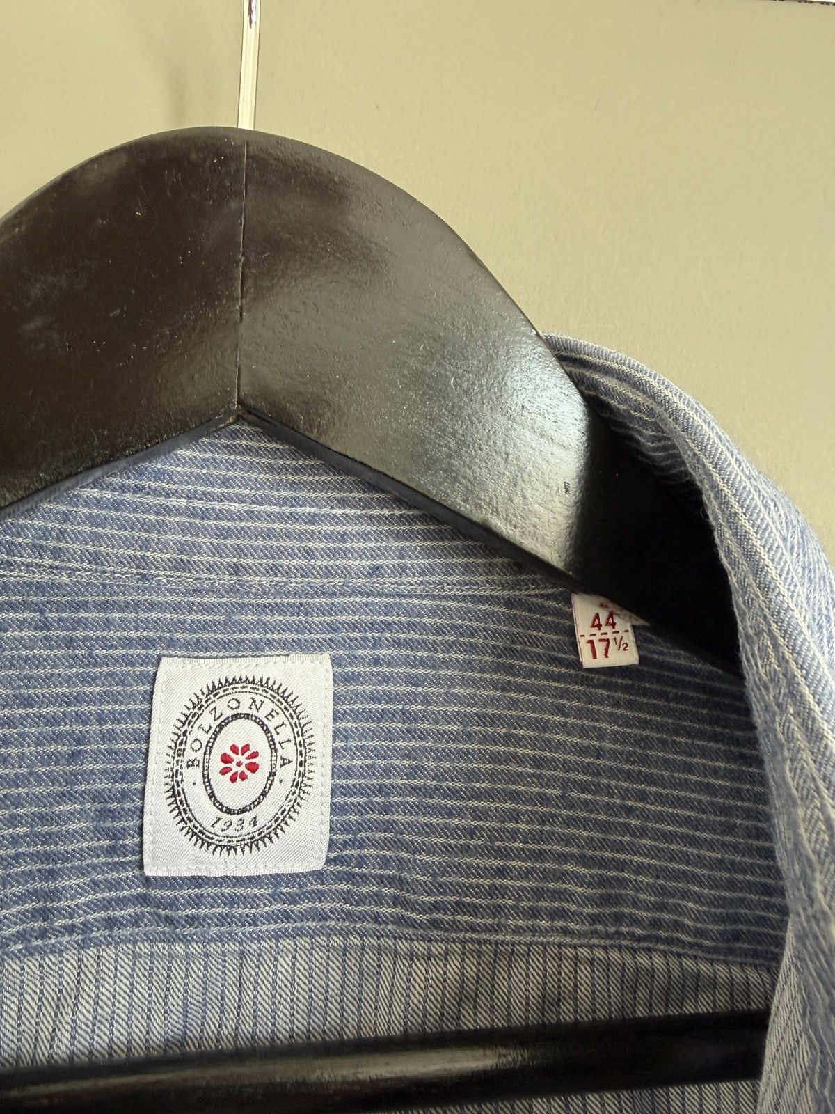 Other Bolzonella Blue Pinstripe Cotton Supersoft Shirt Size US L / EU 52-54 / 3 - 6 Thumbnail