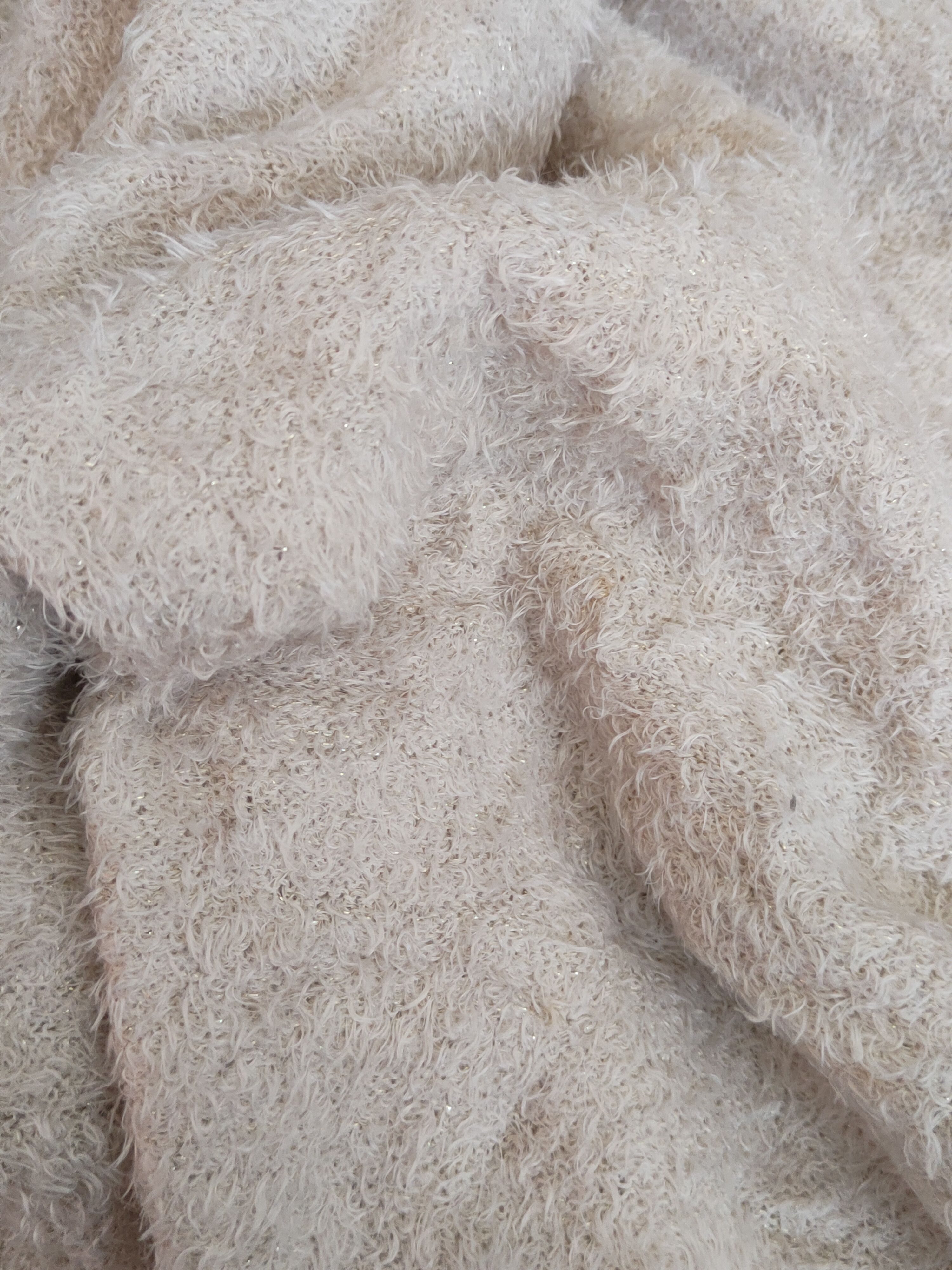 Homespun Knitwear Topvalu Light Brown Shag Shaggy Fur Mohair Knitwear #S1900 Size L / US 10 / IT 46 - 10 Thumbnail