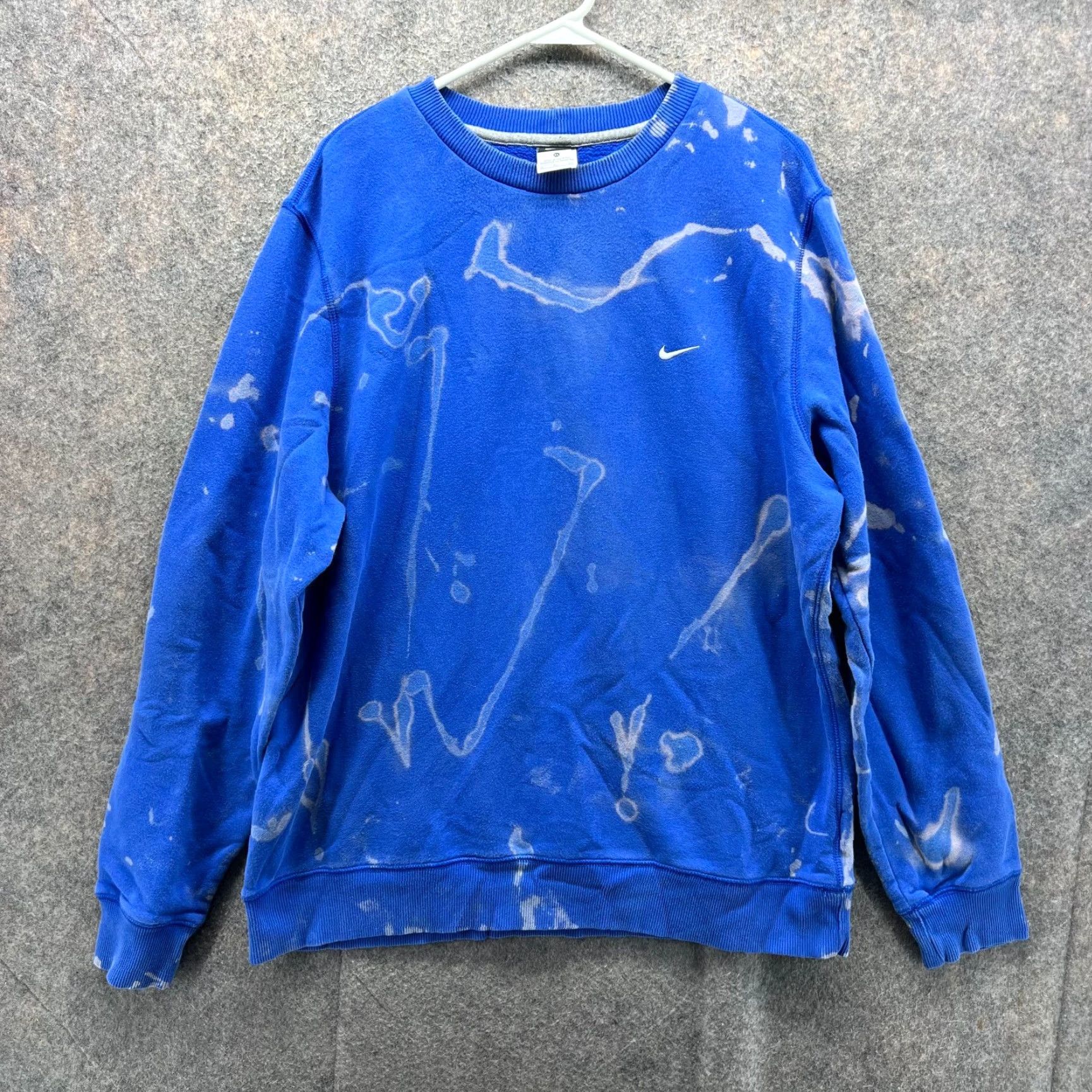 Nike VINTAGE Nike Sweater Mens XL Blue Crewneck Pullover Fleece Swoosh Washed + Logo 90s? Size US XL / EU 56 / 4 - 2 Thumbnail
