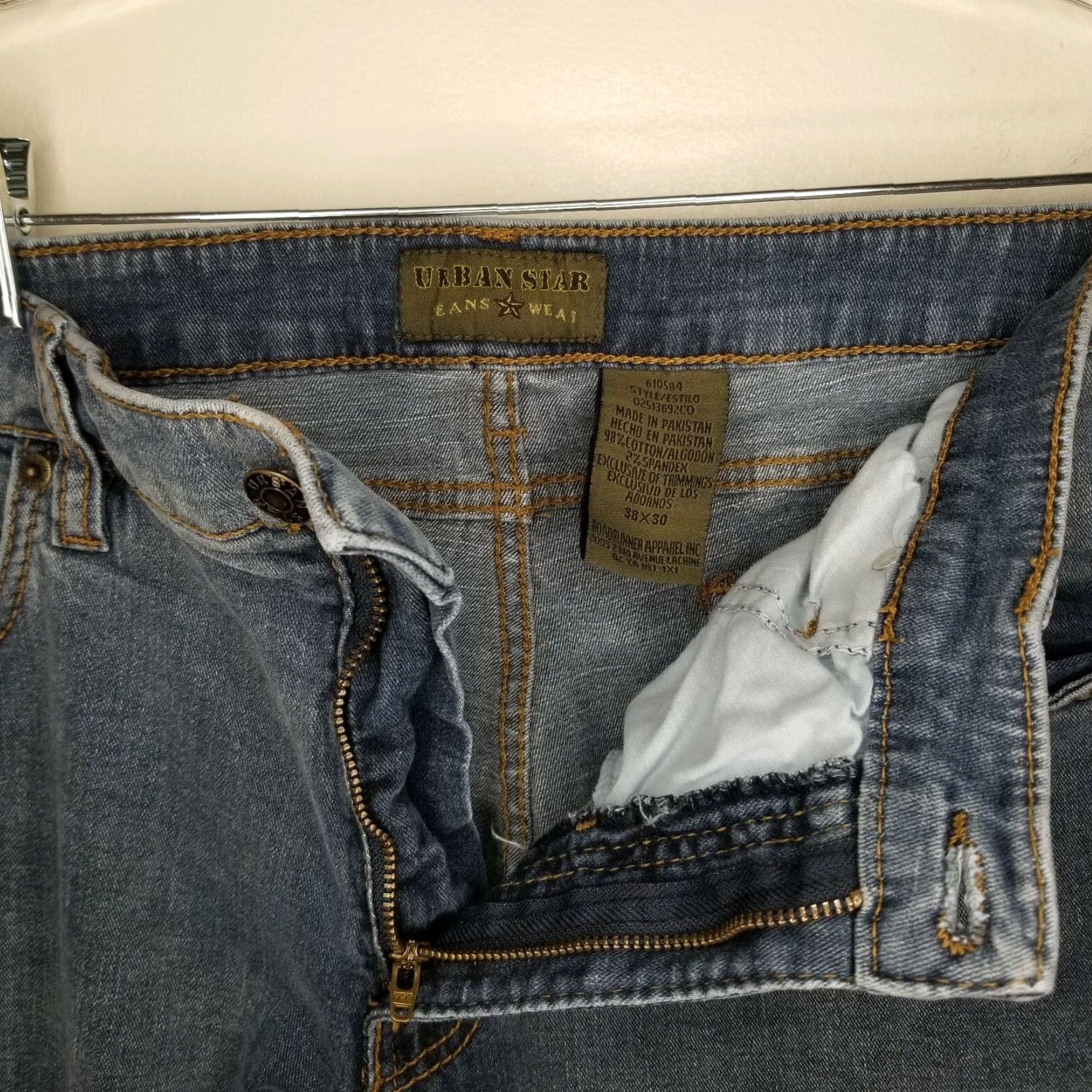 Vintage Urban Star Mens Relaxed Fit Blue Straight Jeans Size 38x30 Size US 38 / EU 54 - 3 Thumbnail