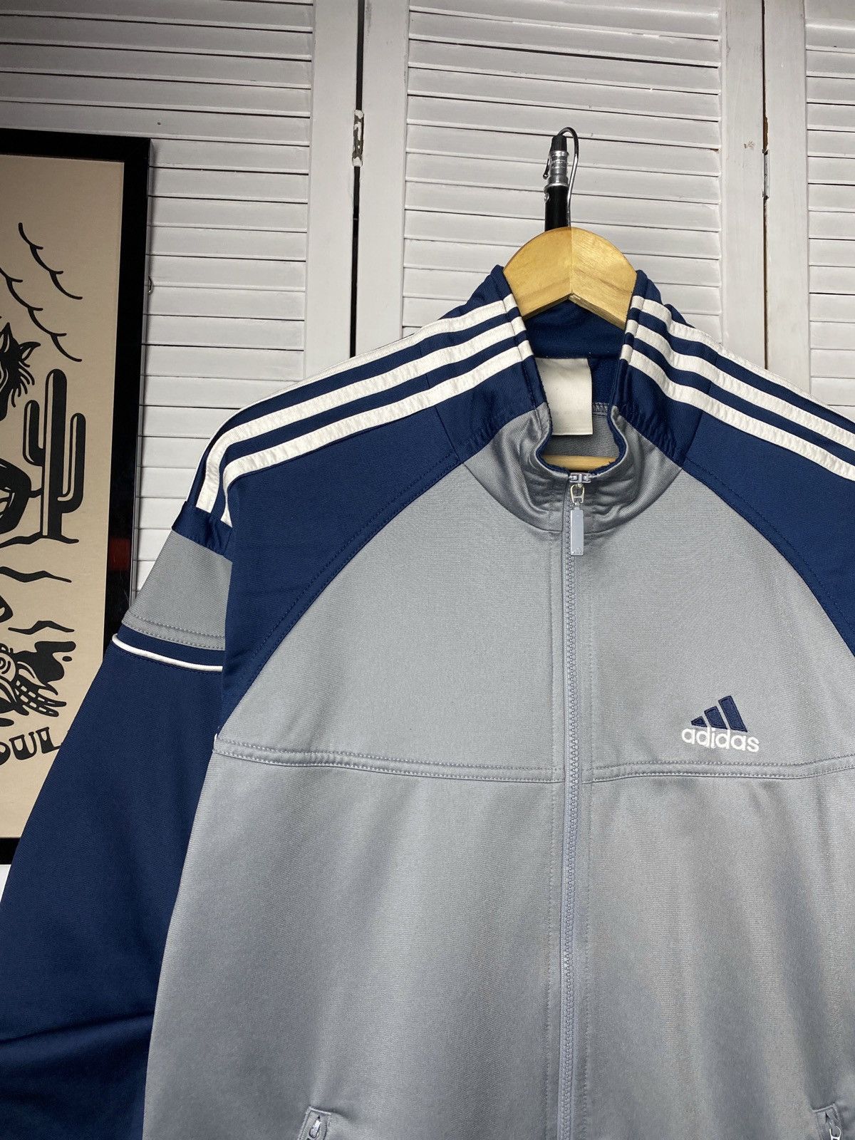 Adidas × Vintage Vintage 00s Adidas Track Retro Jacket Big Back Logo Striped Size US M / EU 48-50 / 2 - 4 Thumbnail
